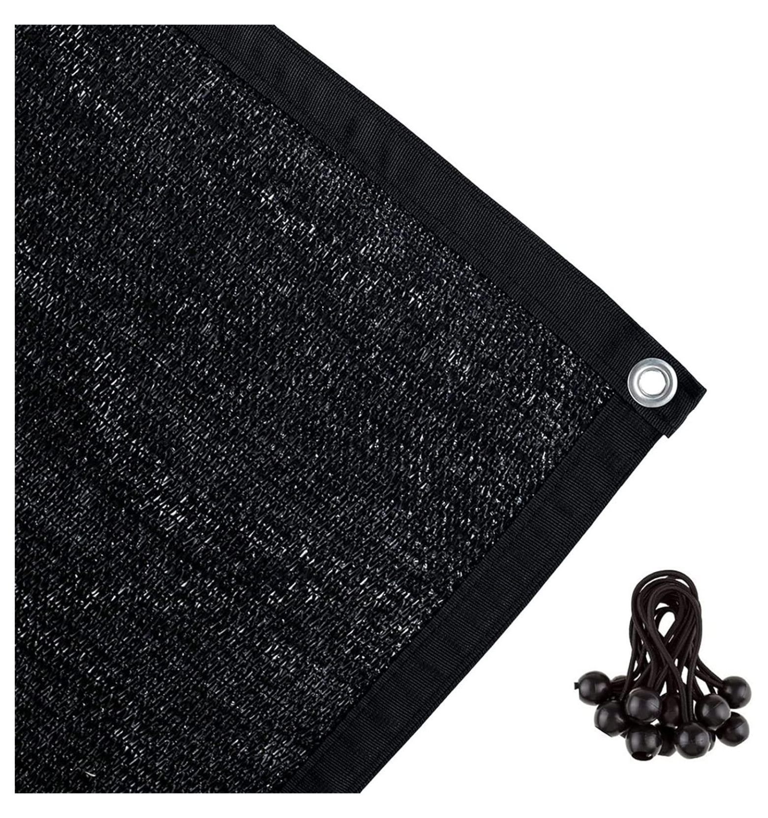 Black High-Density Polyethylene Sun Shade Cloth with Grommets, 8' x 12'