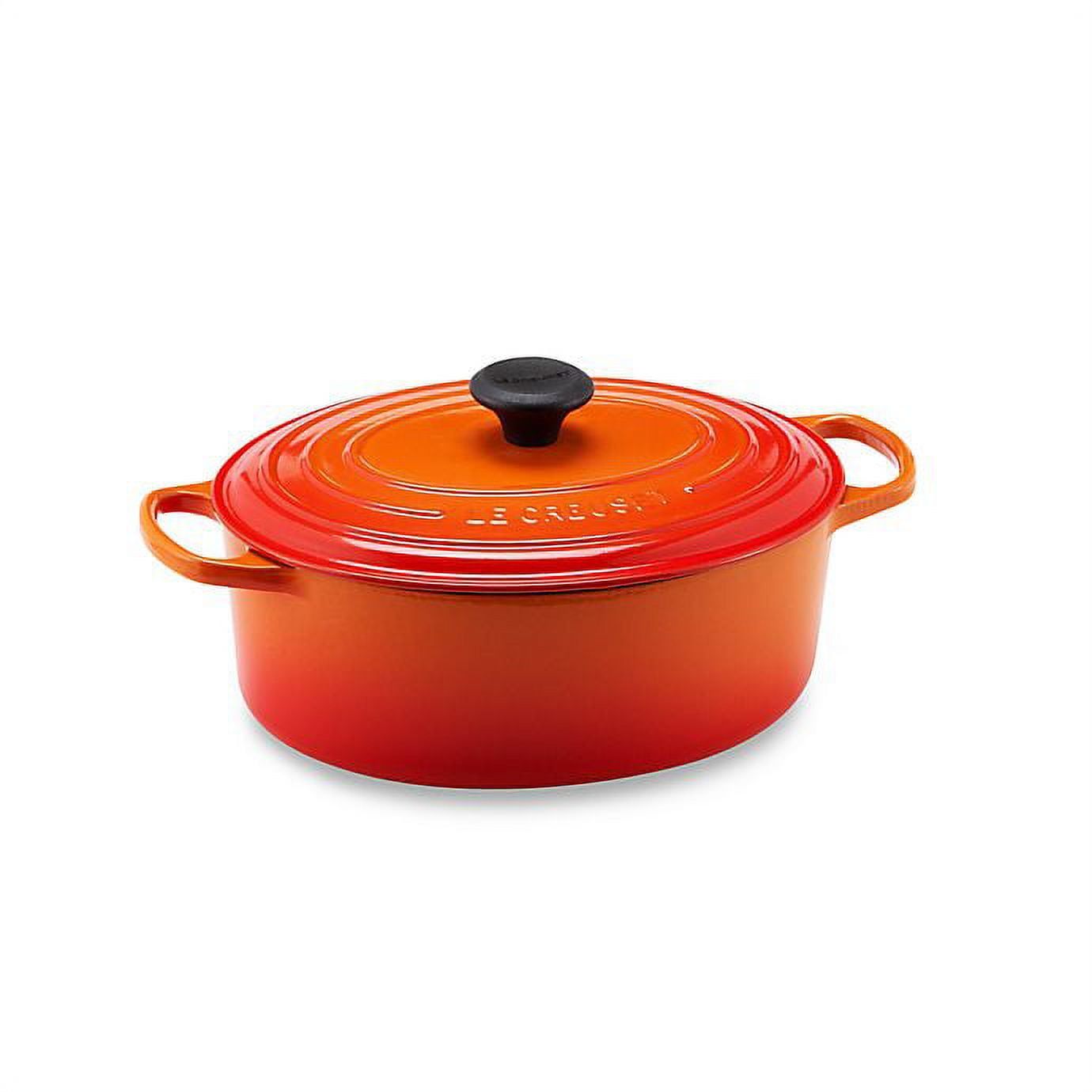 Flame 5 qt. Oval Enameled Cast Iron Dutch Oven