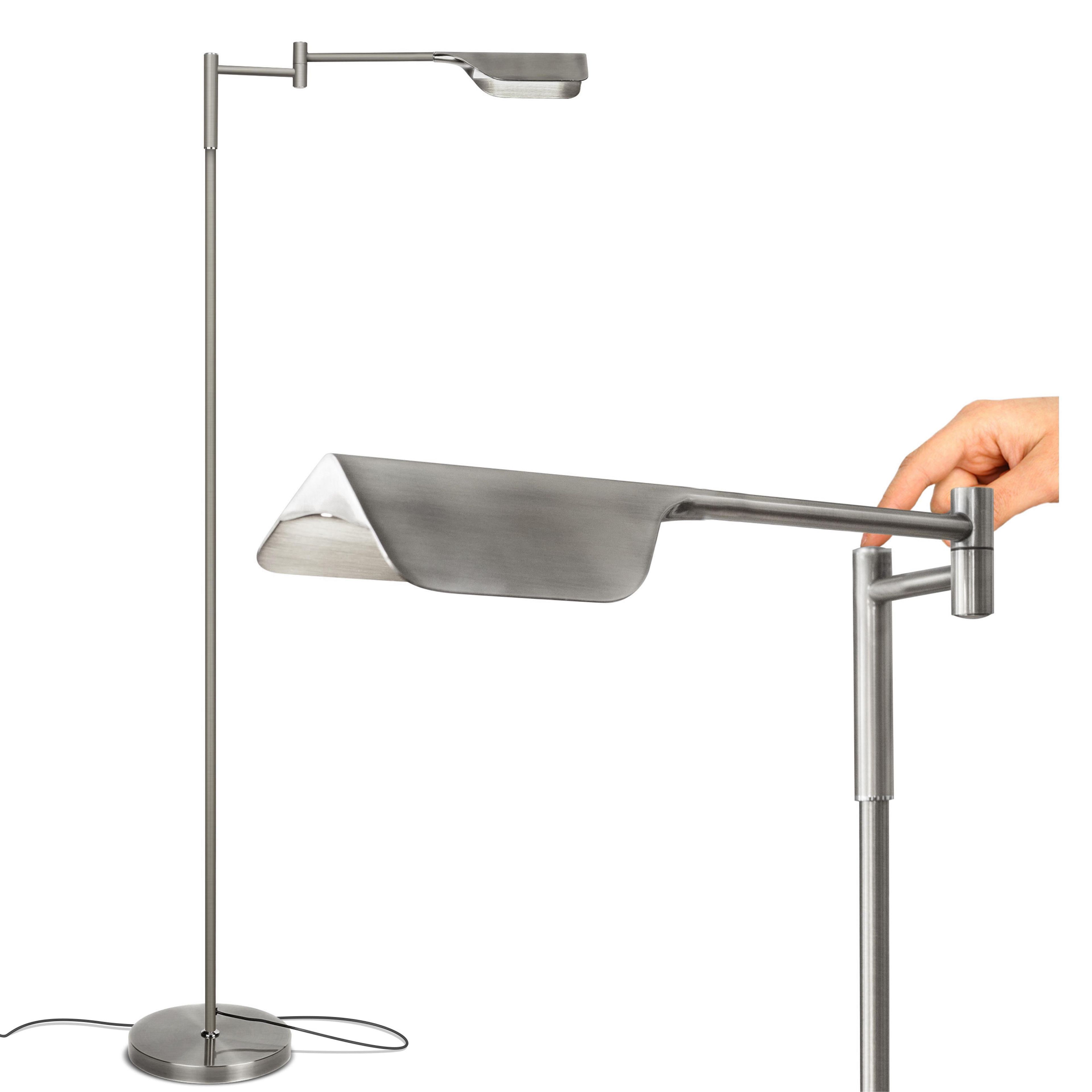 Silver Adjustable LED Floor Lamp with Touch Control