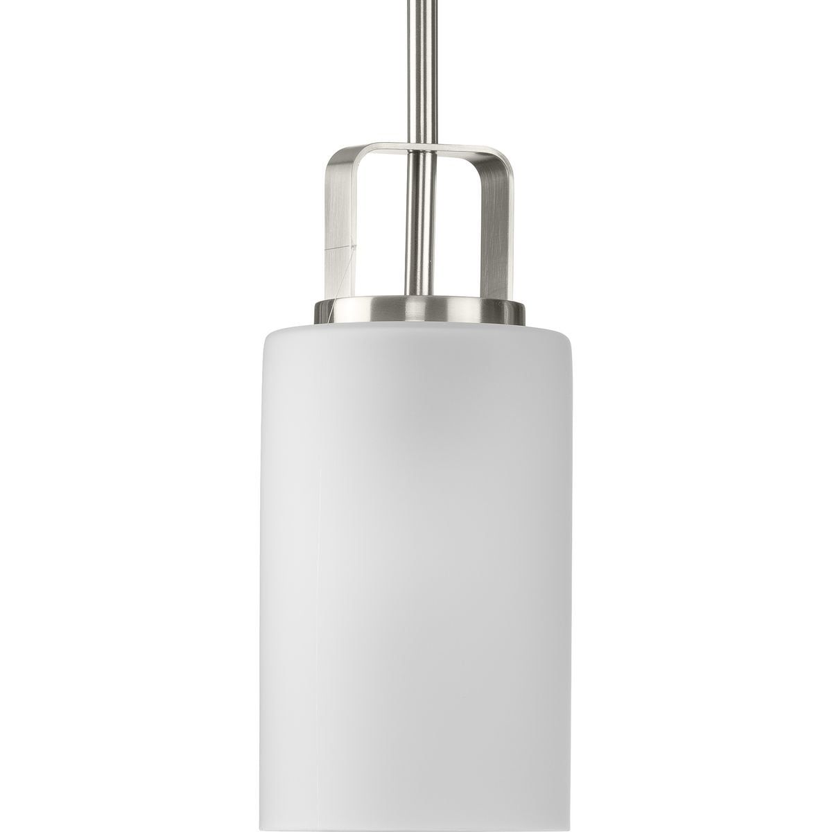 Brushed Nickel and Etched Glass Modern Mini-Pendant Light