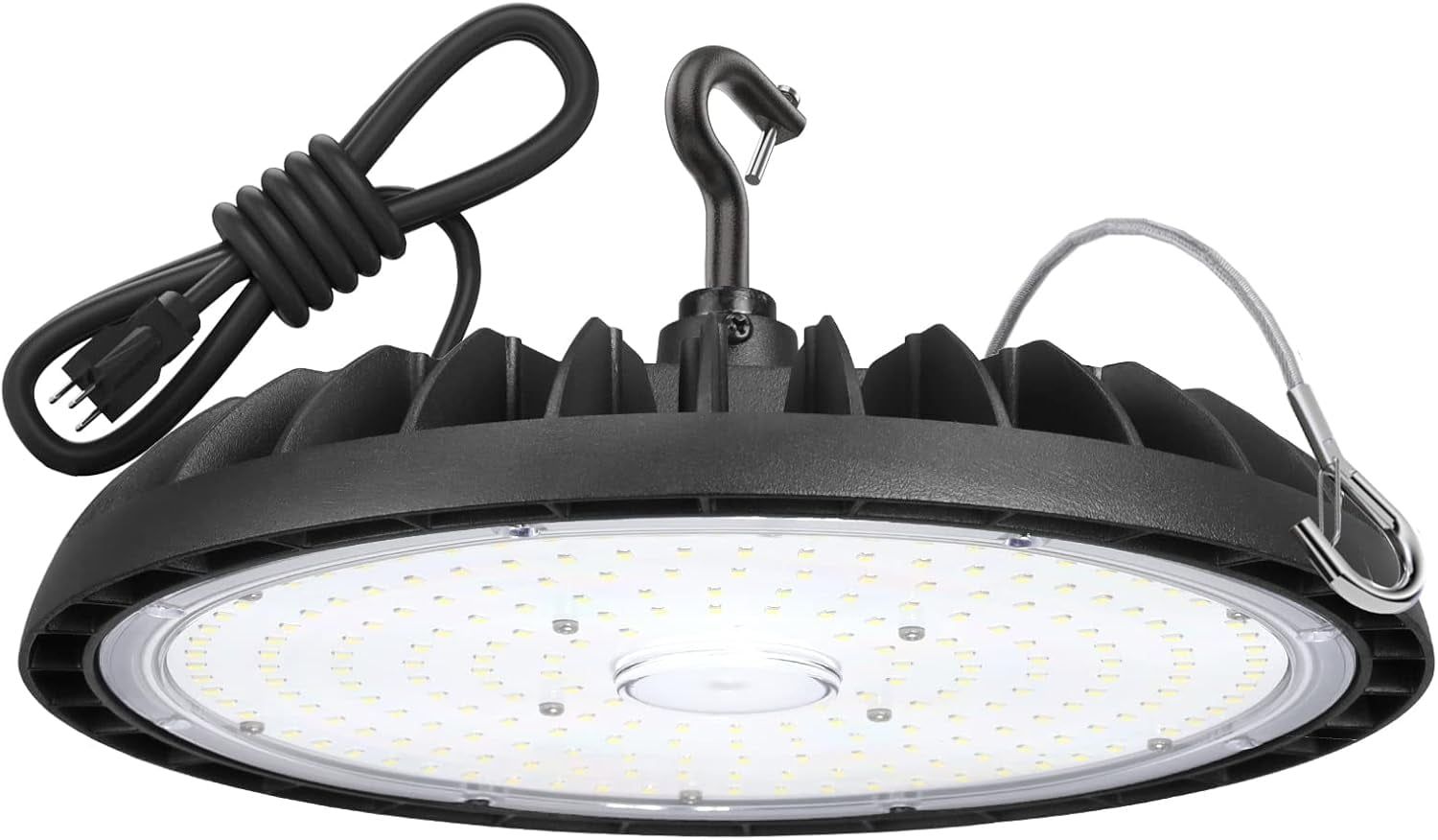 Black Aluminum 250W LED High Bay Light for Industrial Spaces