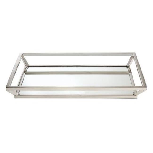 Elegance Polished Stainless Steel Rectangular Mirrored Tray