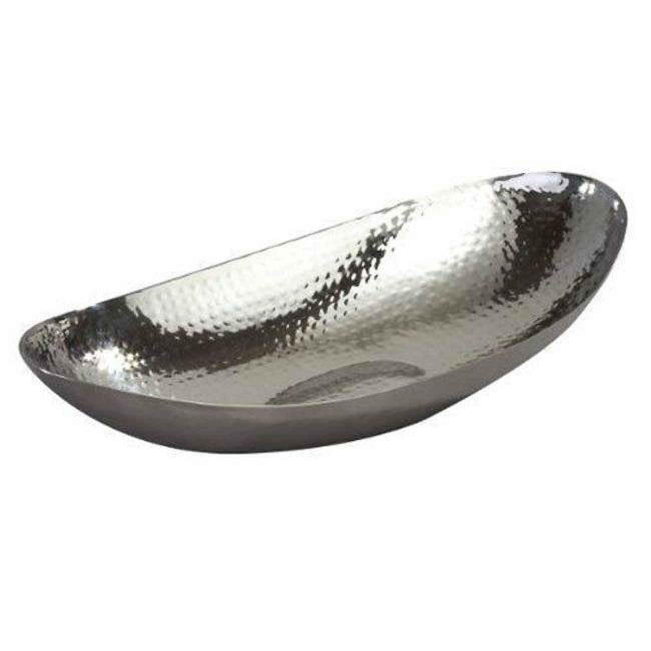 Elegance Hammered Stainless Steel Oval Fruit Serving Bowl, 17"