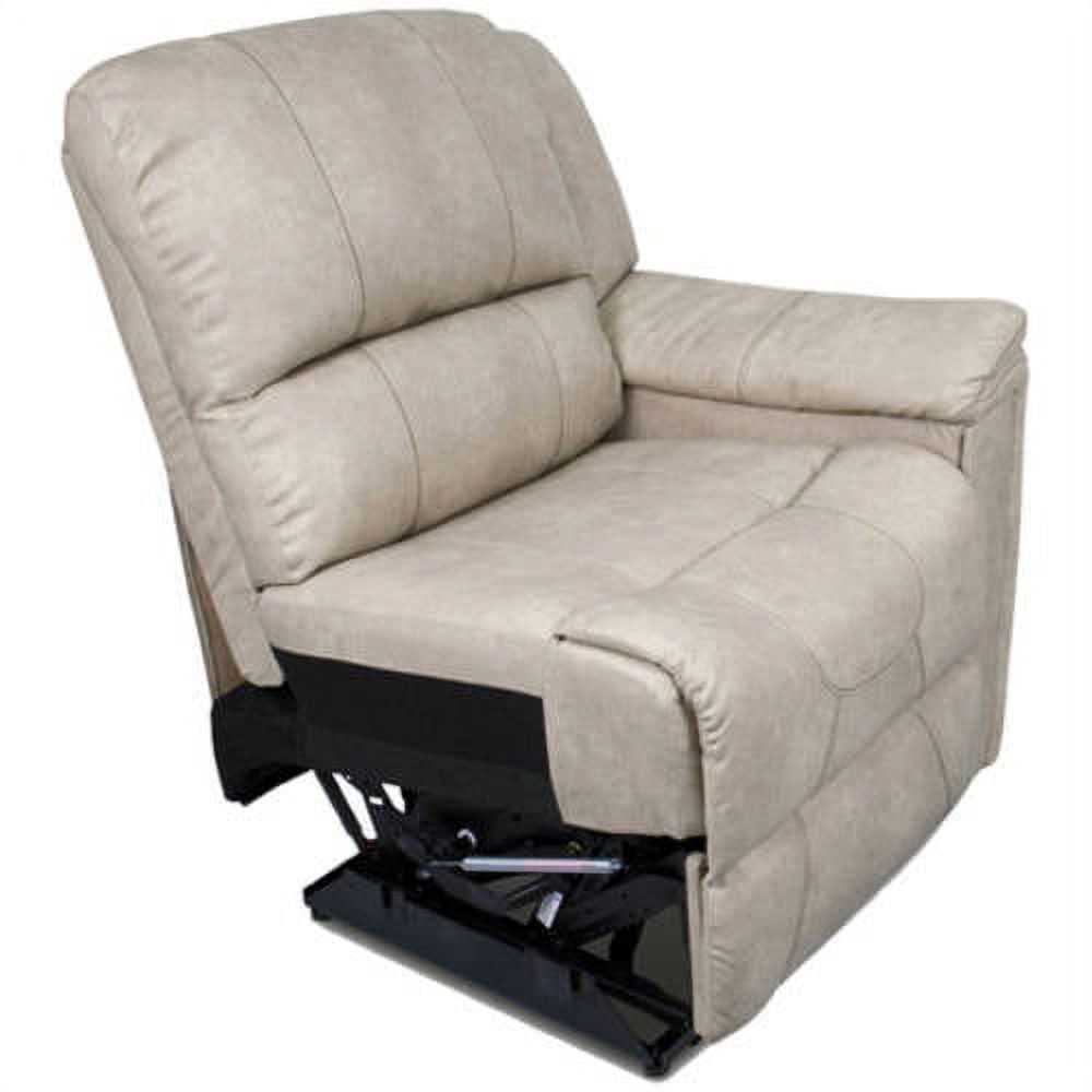 Grummond Black Leather Swivel Recliner, 35" Depth