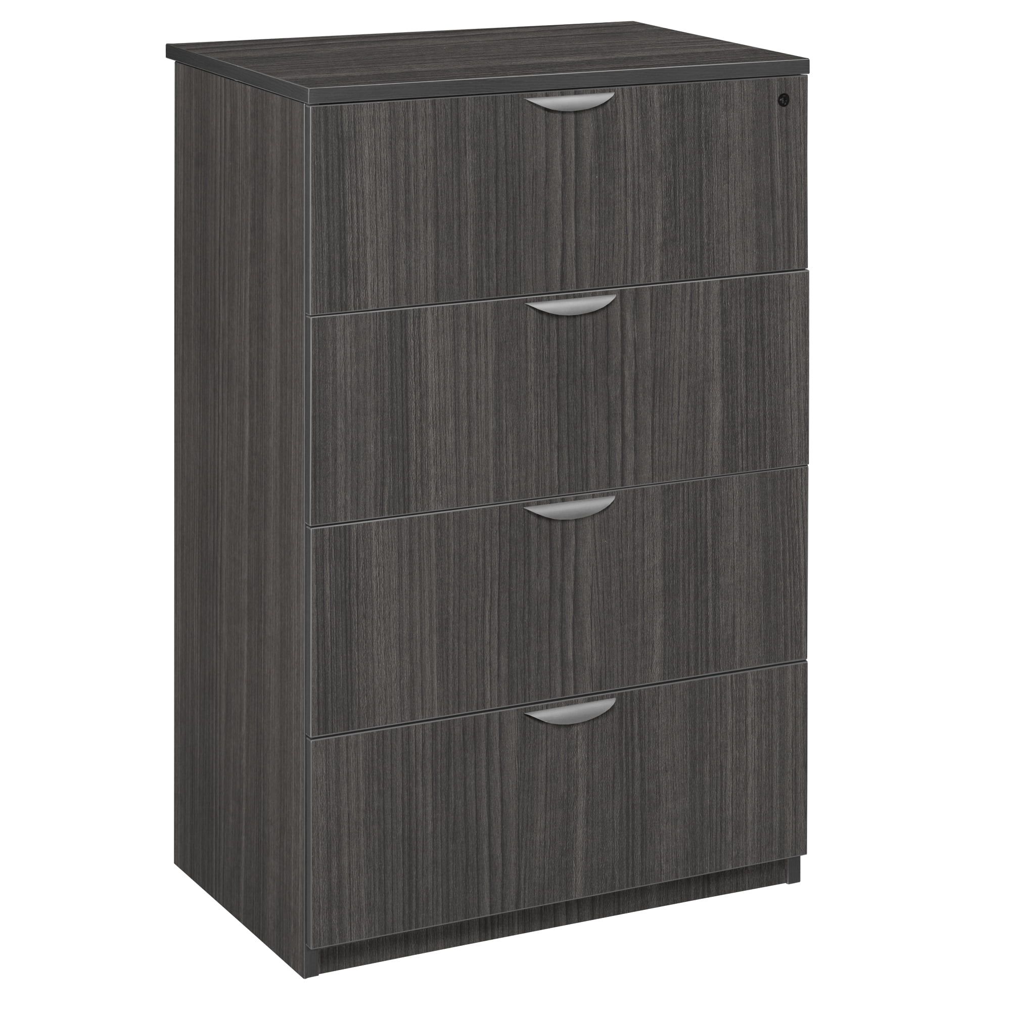 Ash Grey 4-Drawer Lockable Lateral File Cabinet