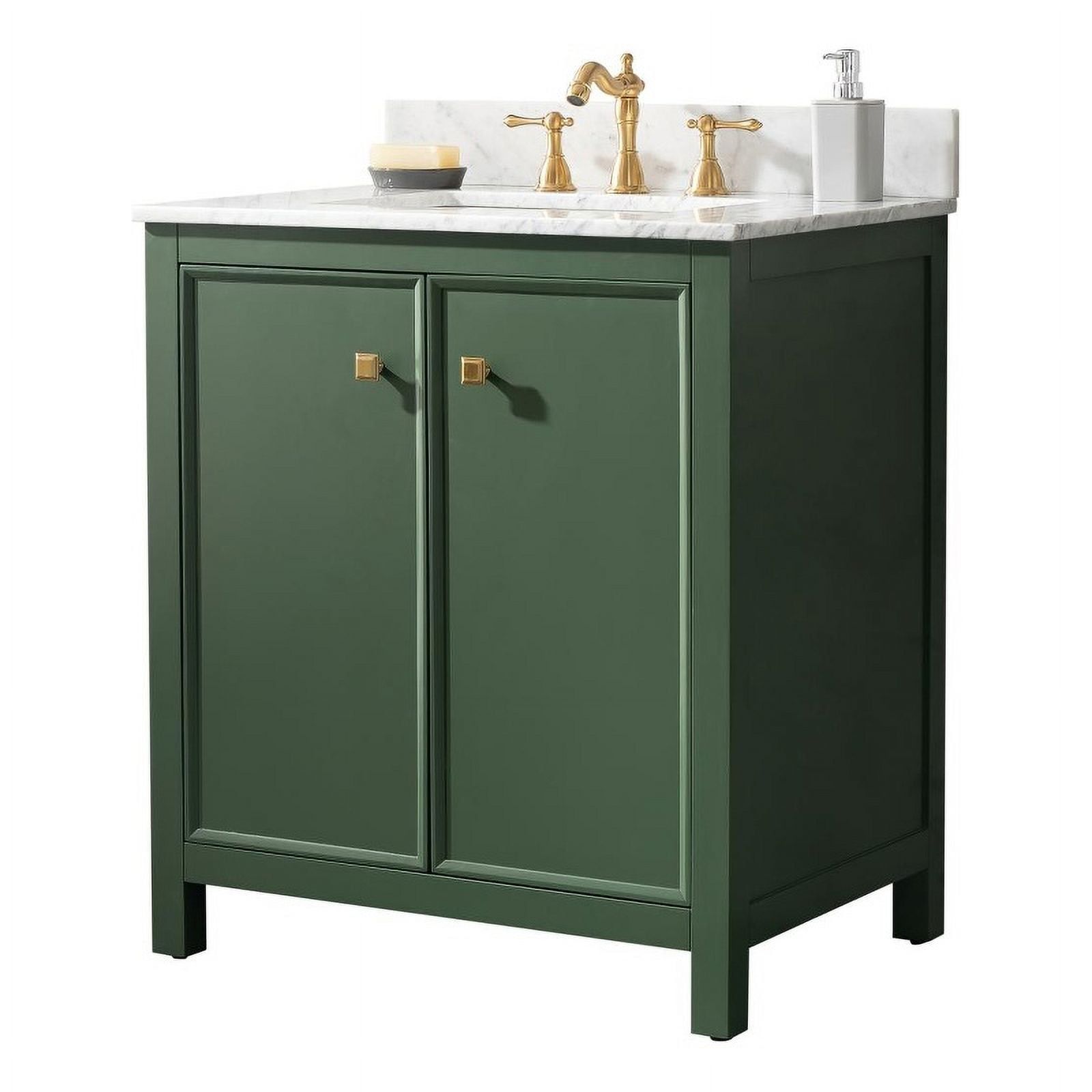 Vogue Green 30" Sink Vanity Cabinet with Carrara White Top