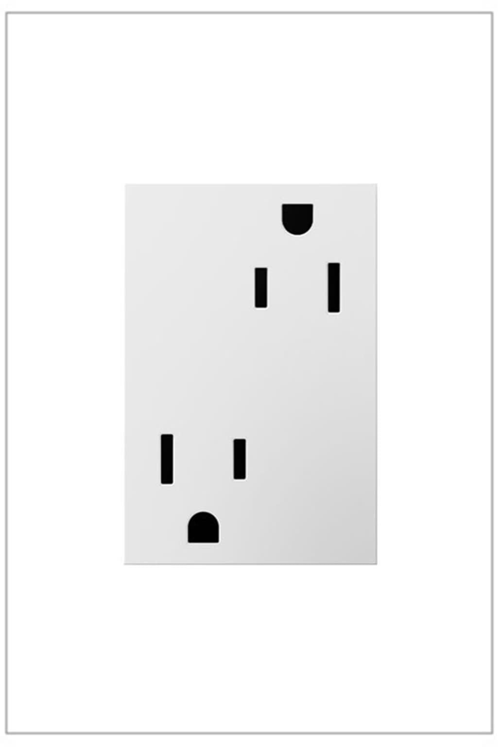 White Tamper-Resistant Plus-Size Electrical Outlet with Wall Plate