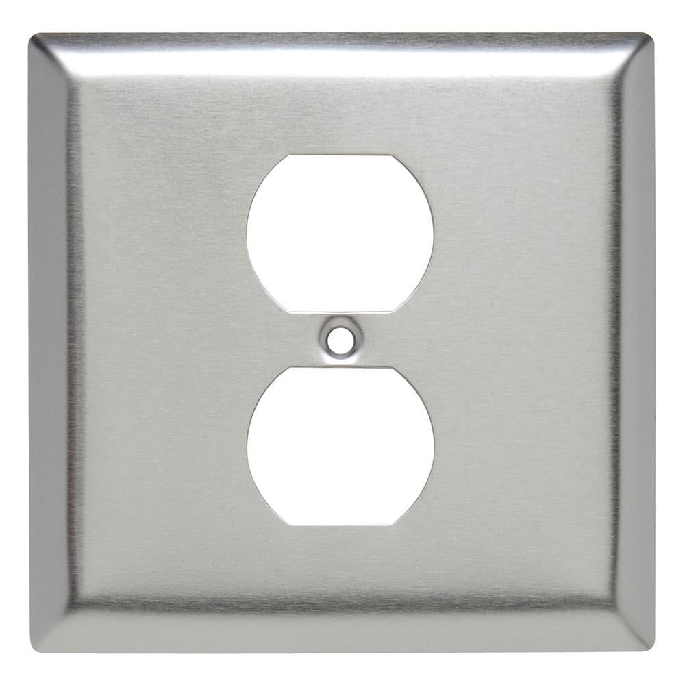 Stainless Steel 2-Gang Duplex Receptacle Wall Plate