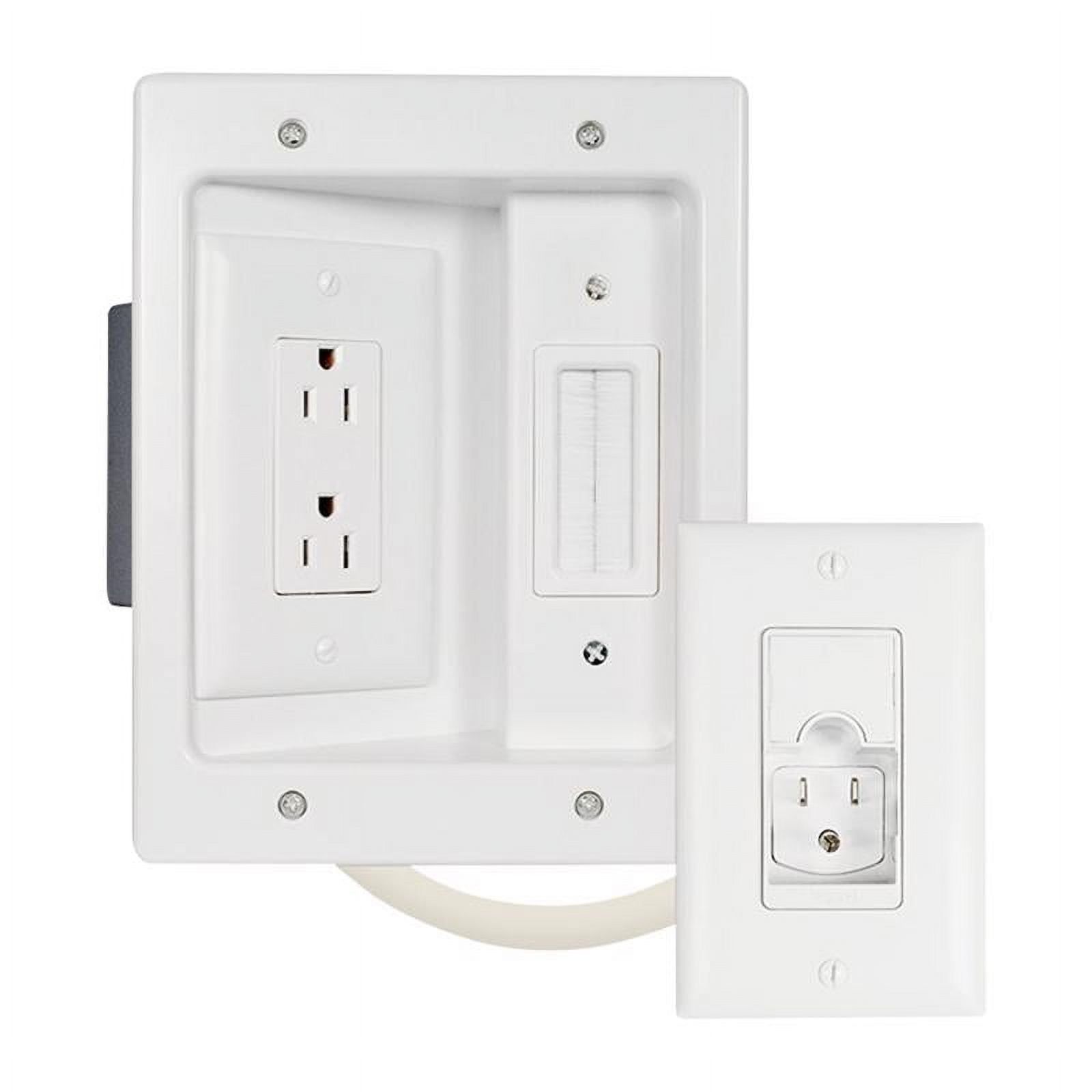 White Matte Tamper Resistant Flush-Mount Outlet Box Kit