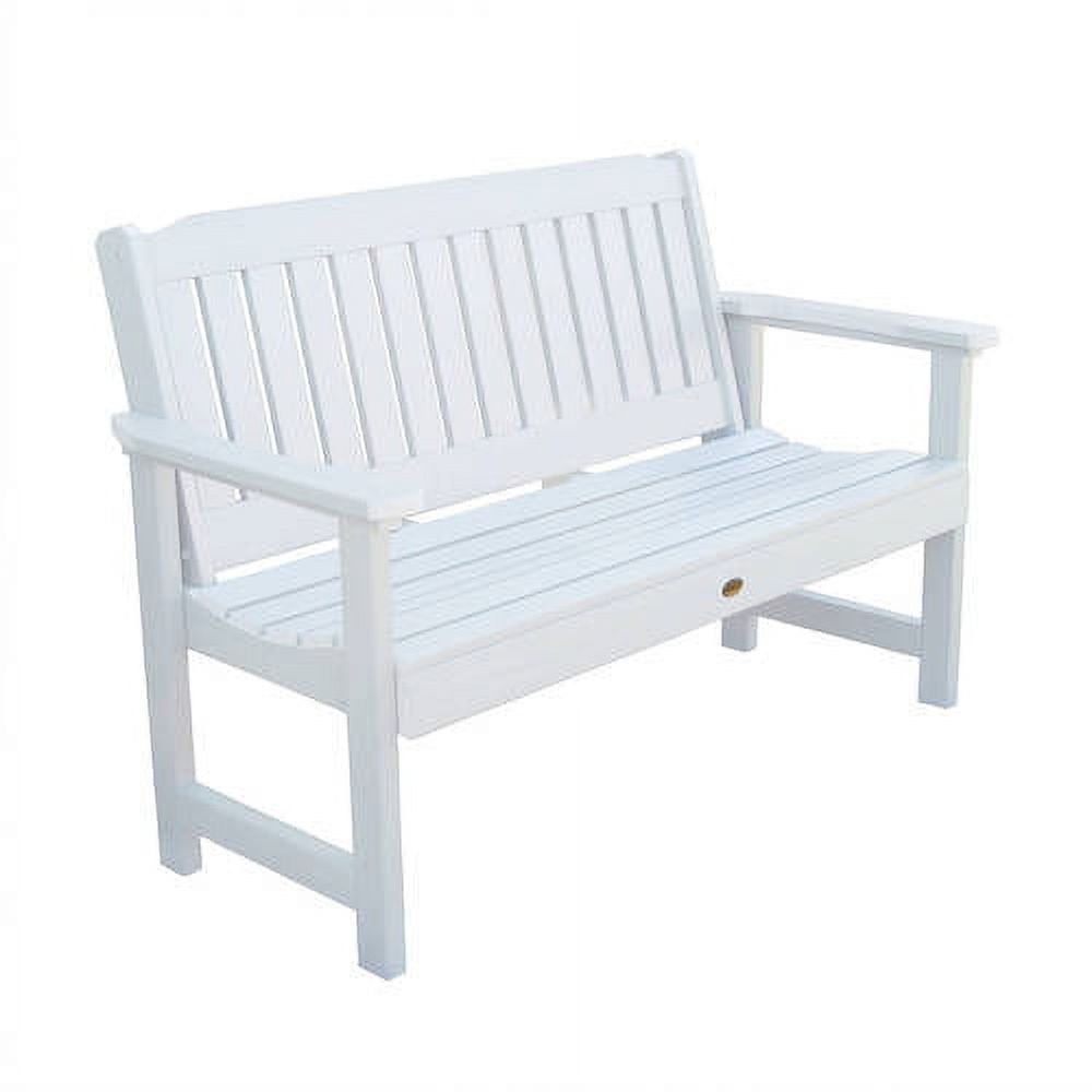 Whitewash 5ft Plastic Garden Bench with Back and Arms