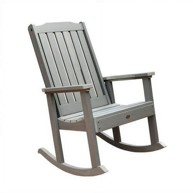 Coastal Teak Gray Outdoor Rocking Chair with Arms