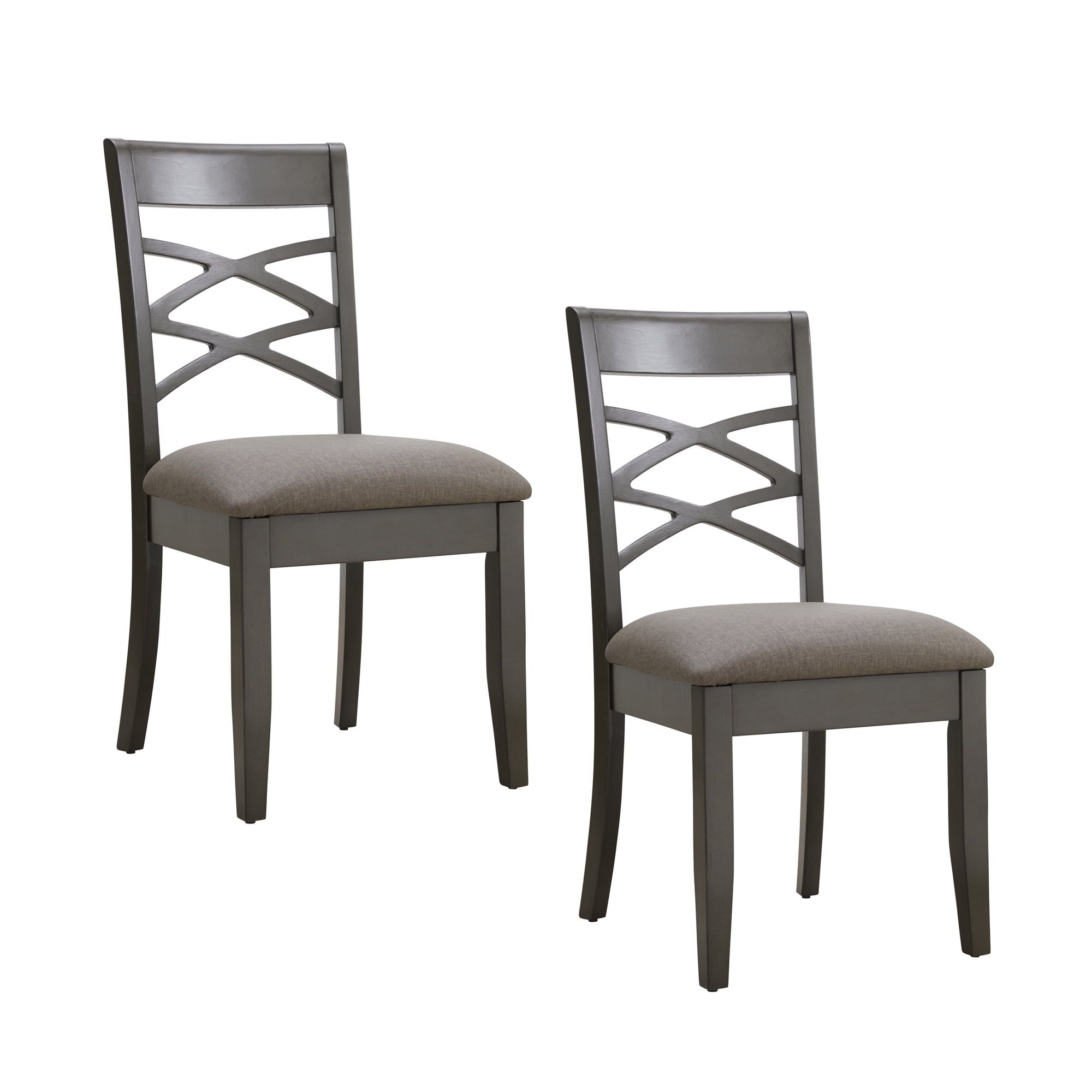 Graystone Wood Double Cross Back Upholstered Side Chair Set