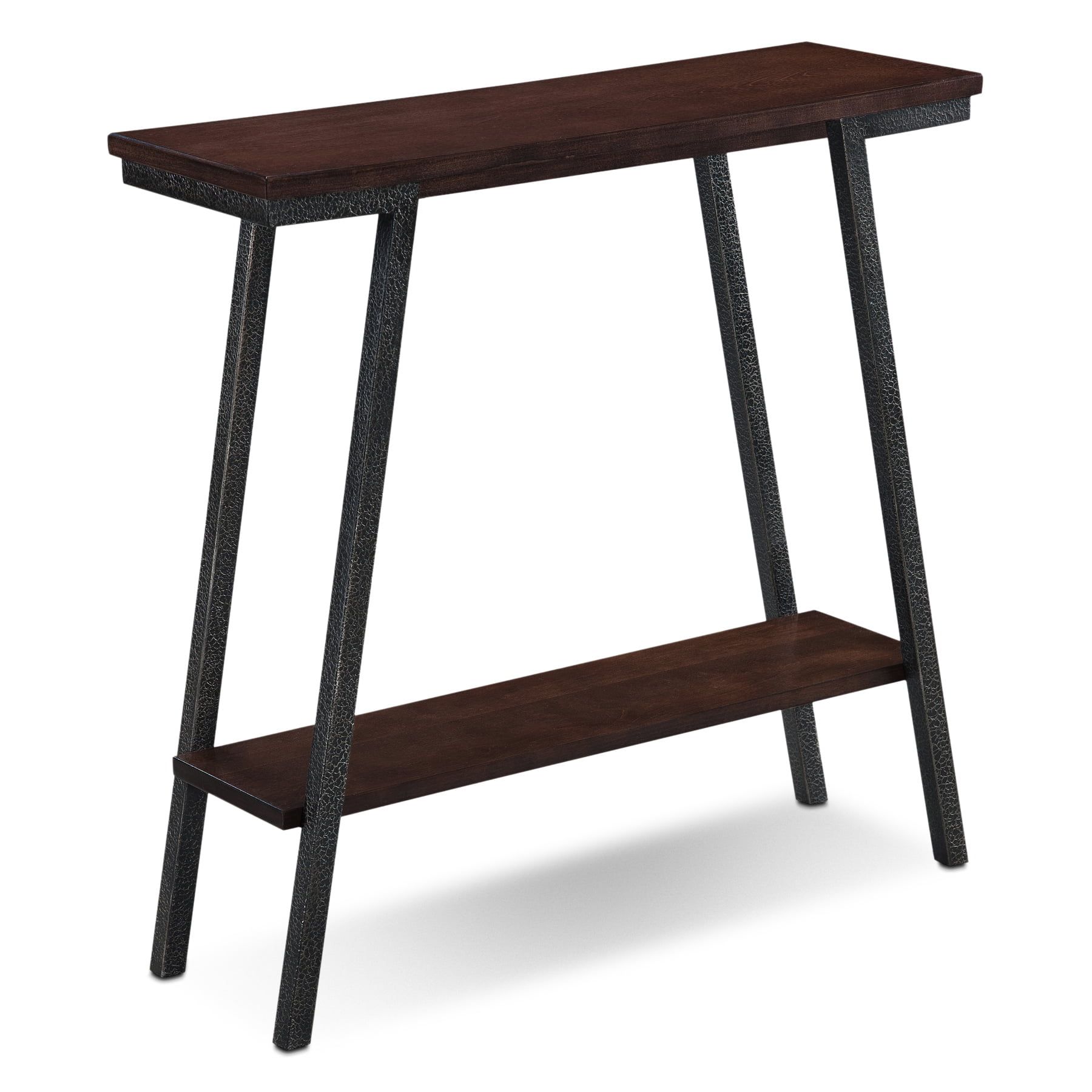 Empiria Modern Industrial Walnut Hall Console with Foundry Bronze Legs