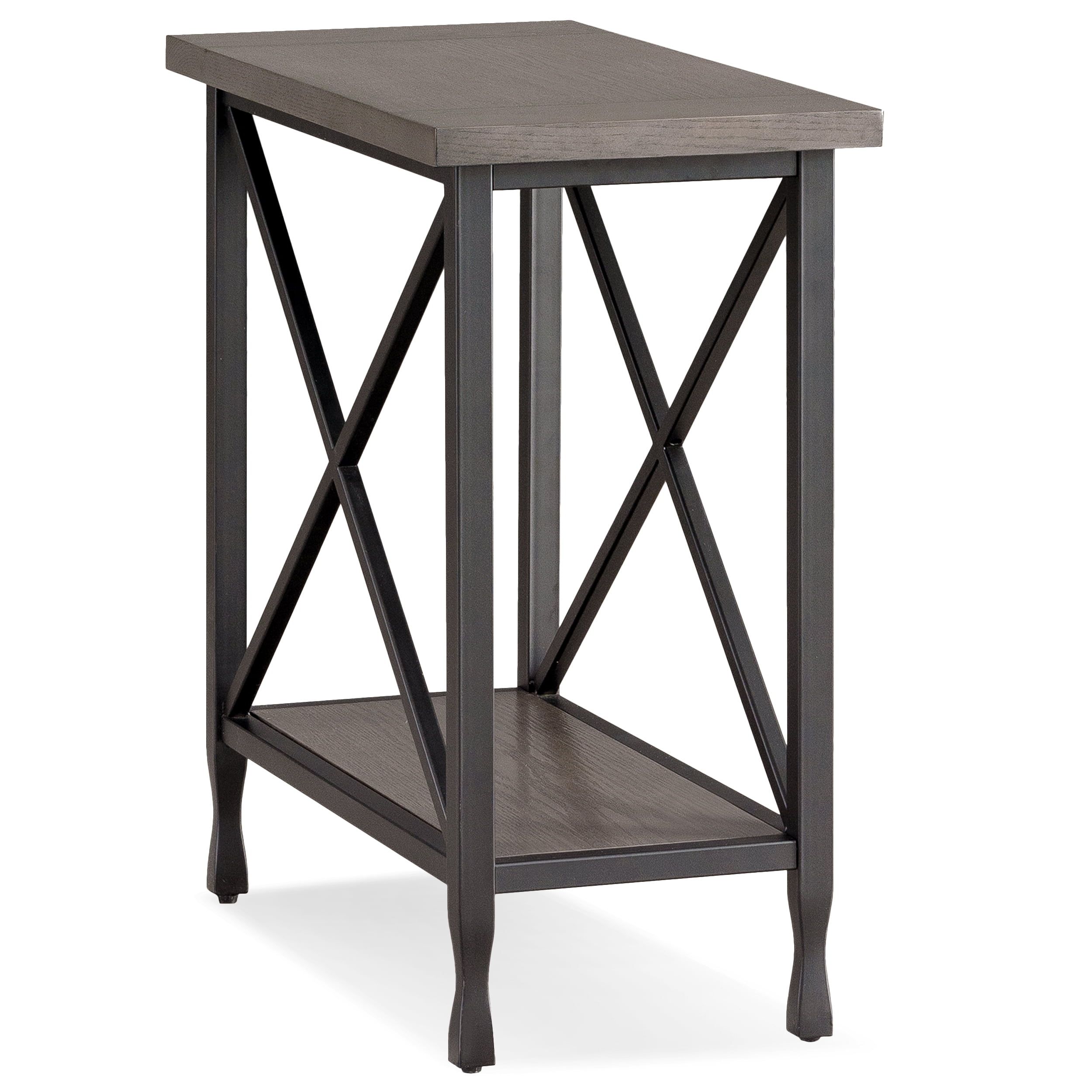 Chisel & Forge 25.75" Smoky Gray Wood and Matte Black Metal Table