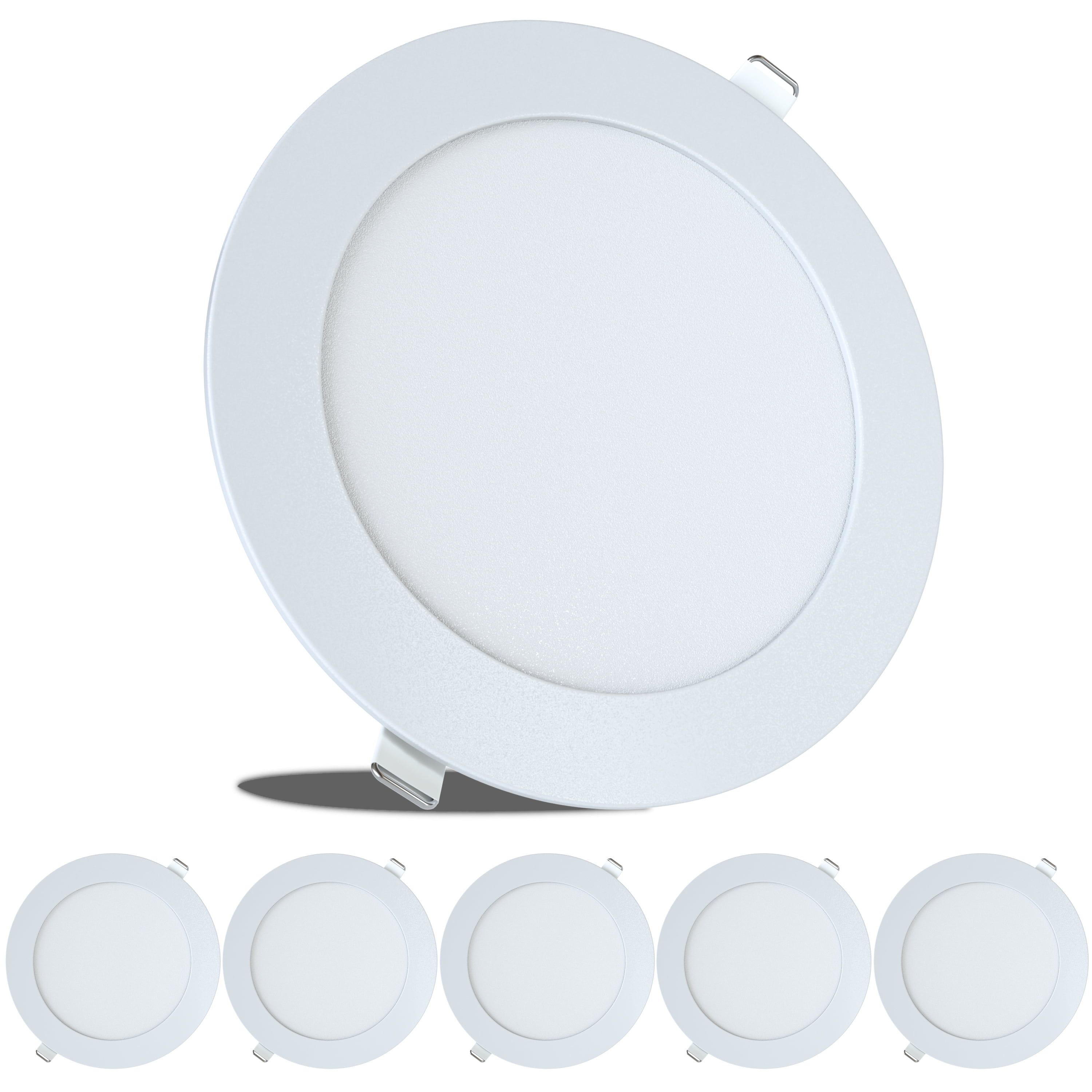 Sleek 5-Pack Cool White LED Recessed Ceiling Lights, Dimmable Aluminum Downlights