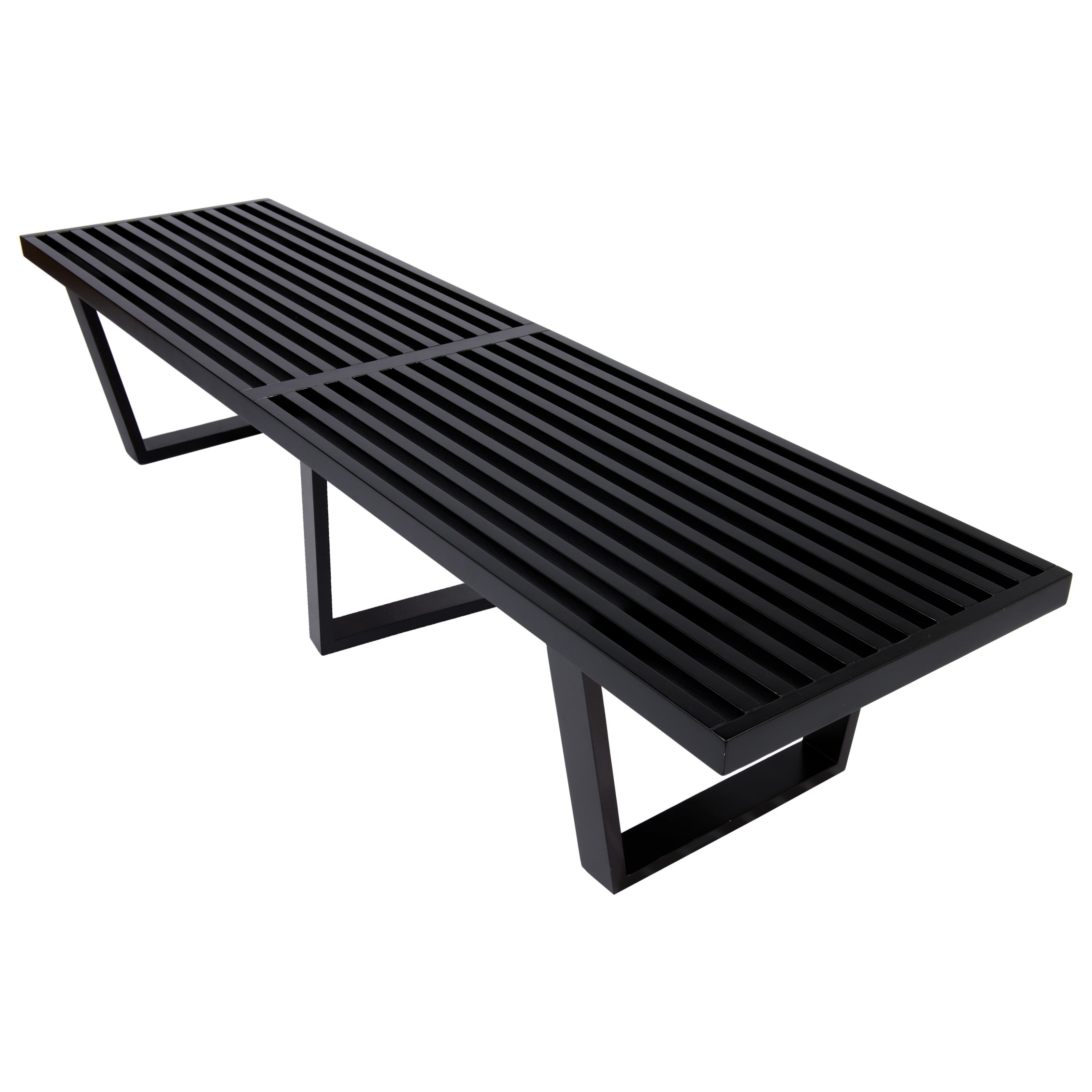 Inwood 72" Black Solid Wood Platform Bench