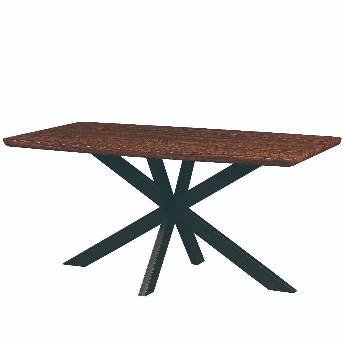 Ravenna 63'' Dark Walnut Wood Dining Table with Metal Base