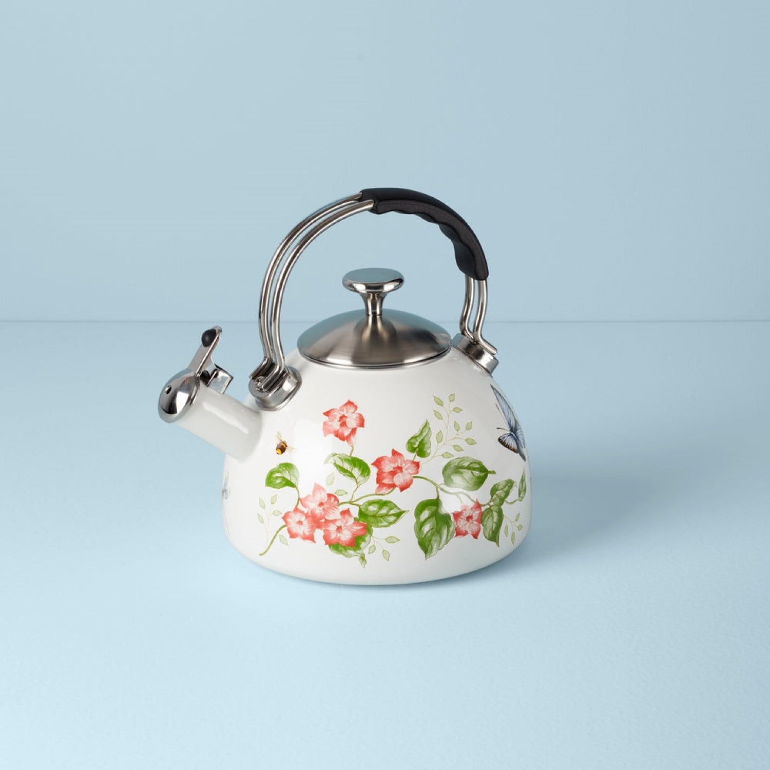 Extra Small Floral Enamel Whistling Tea Kettle