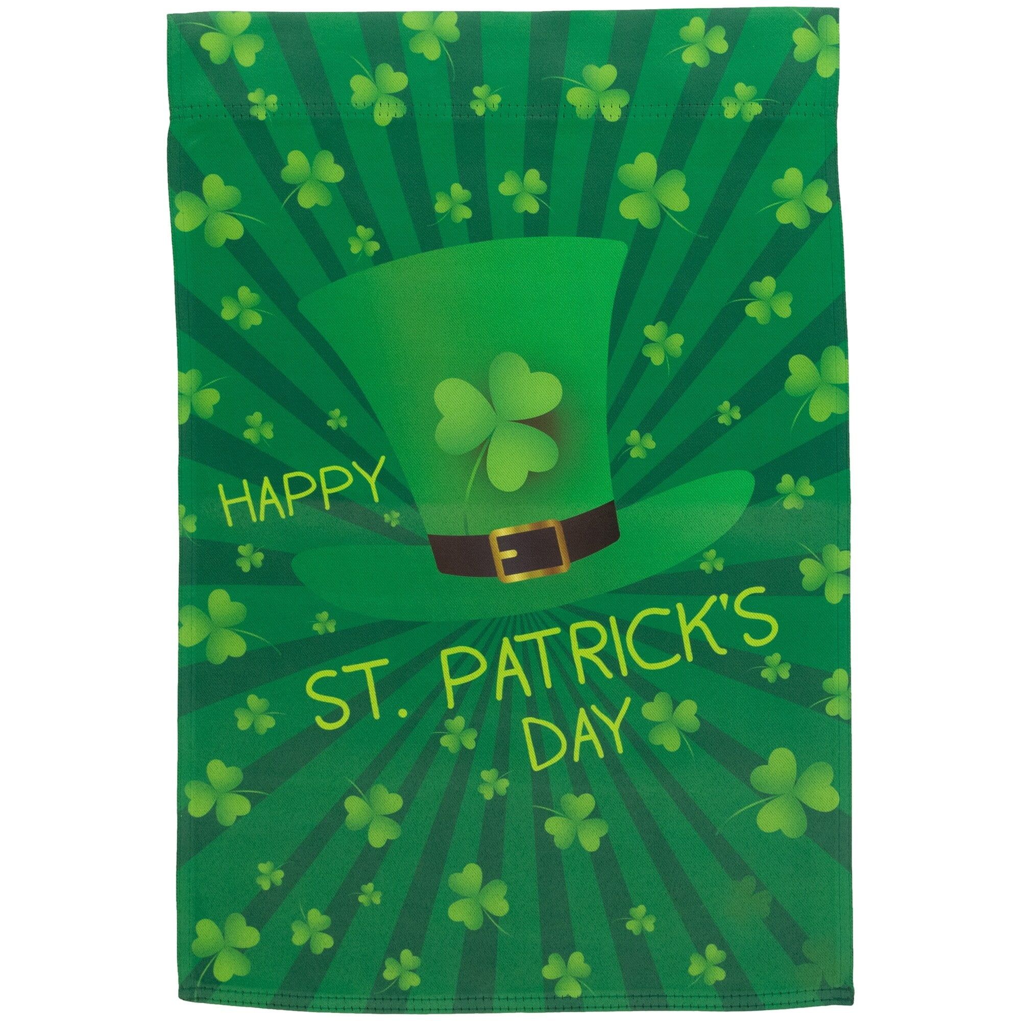 Green Polyester St. Patrick's Day Garden Flag with Shamrocks