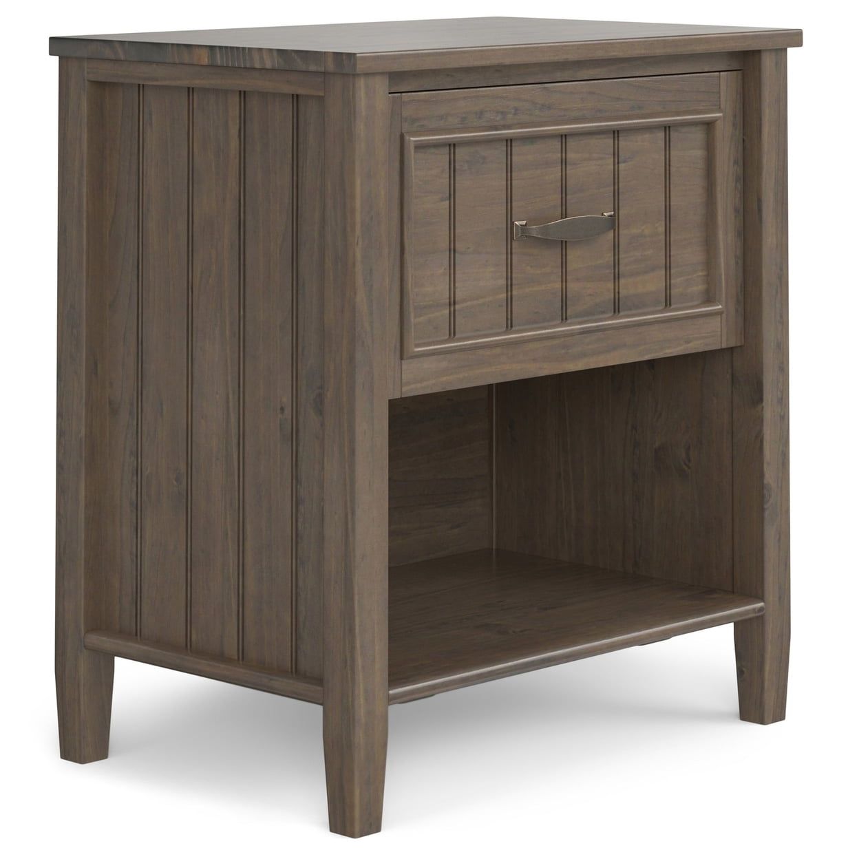 Lev Transitional Smoky Brown Solid Wood 24" Bedside Nightstand