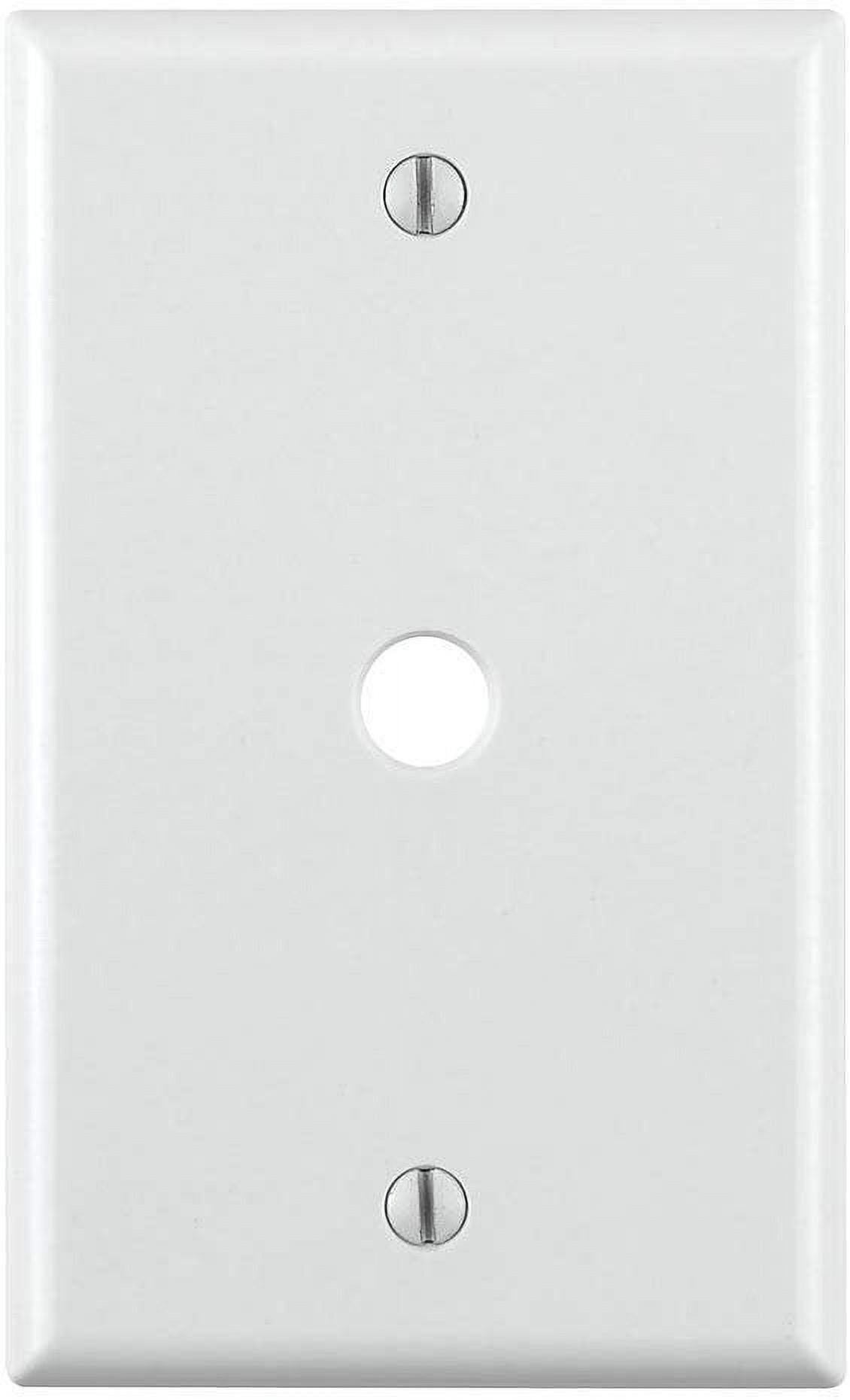 White Thermoset Single Gang Cable Wall Plate