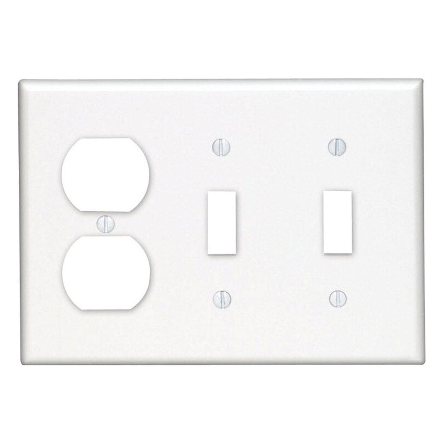 White 3-Gang 2-Toggle 1-Duplex Thermoset Wall Plate