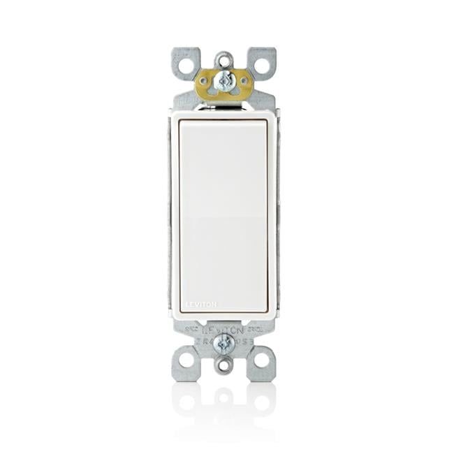 White Antimicrobial Single Pole Rocker Light Switch