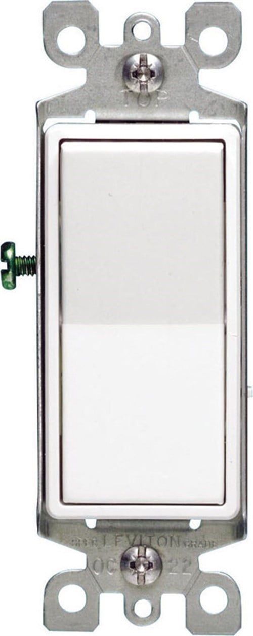 White Steel Single Pole Rocker Switch