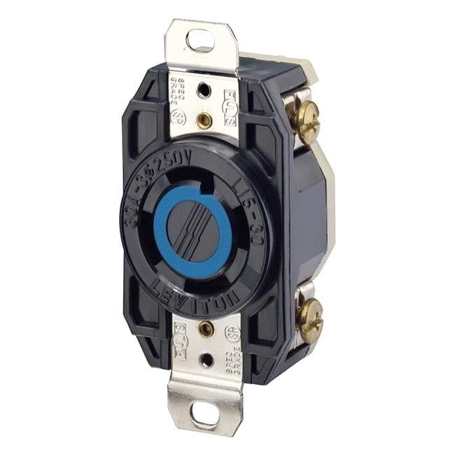 Leviton Black 30 Amp 250V Industrial Grade Outlet