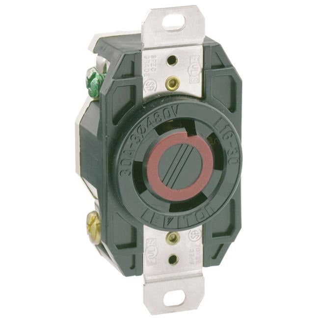 Leviton Black Industrial Grade 30 Amp Locking Outlet