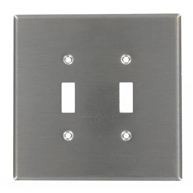 Oversized Stainless Steel 2-Gang 2-Toggle Wall Plate