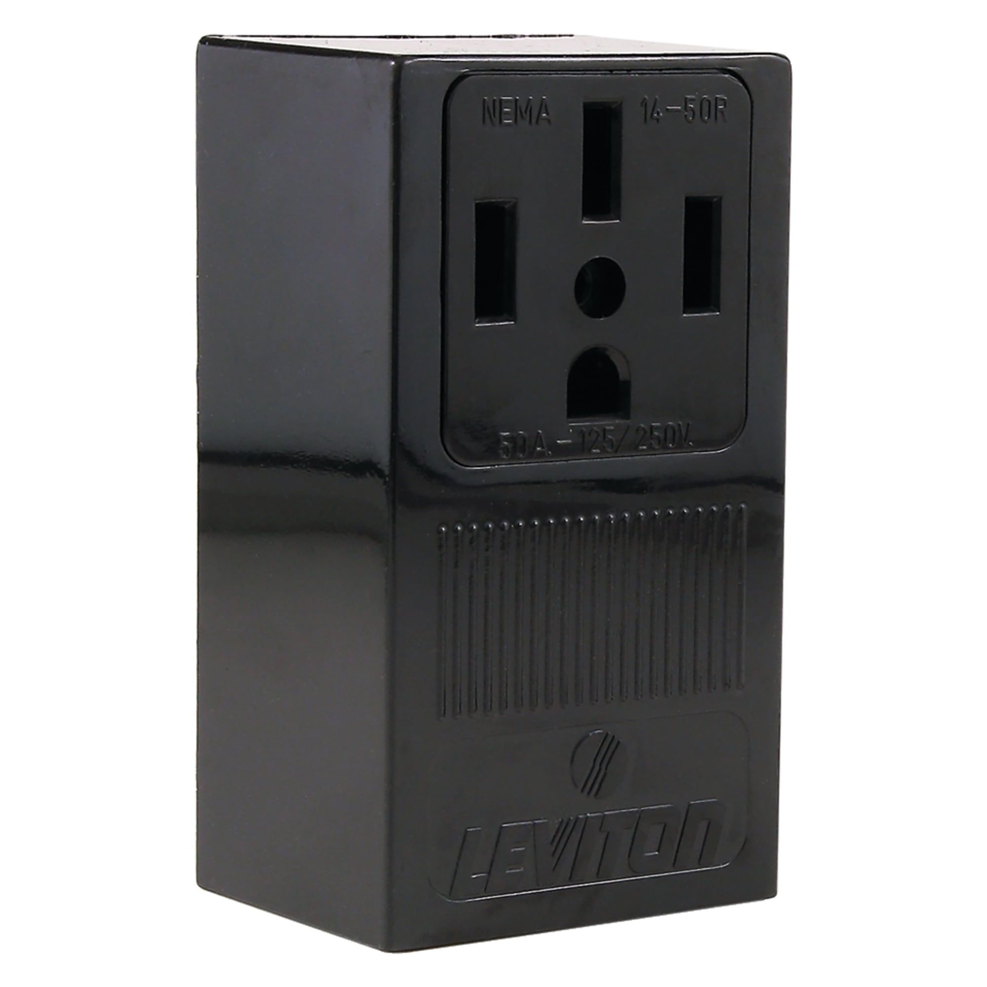 Black Thermoplastic 50 Amp Surface Mount Outlet