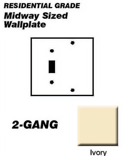 Ivory Midway 2-Gang Thermoset Plastic Wall Plate