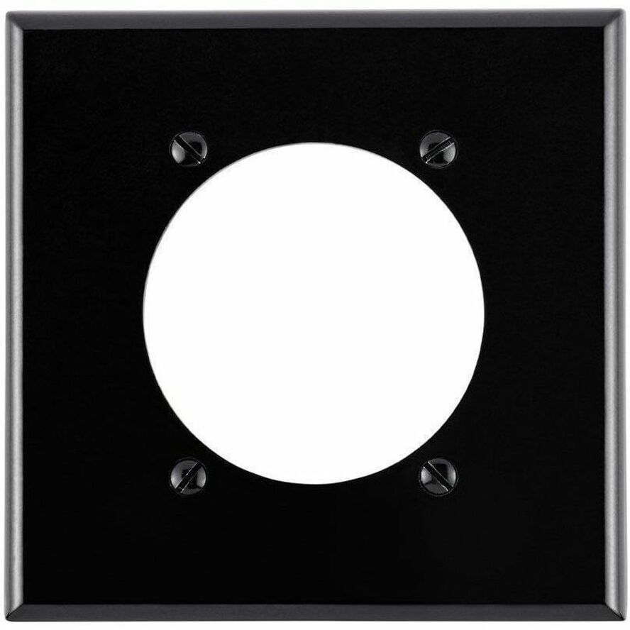 Black Thermoset 2-Gang Flush Mount Outlet Wallplate