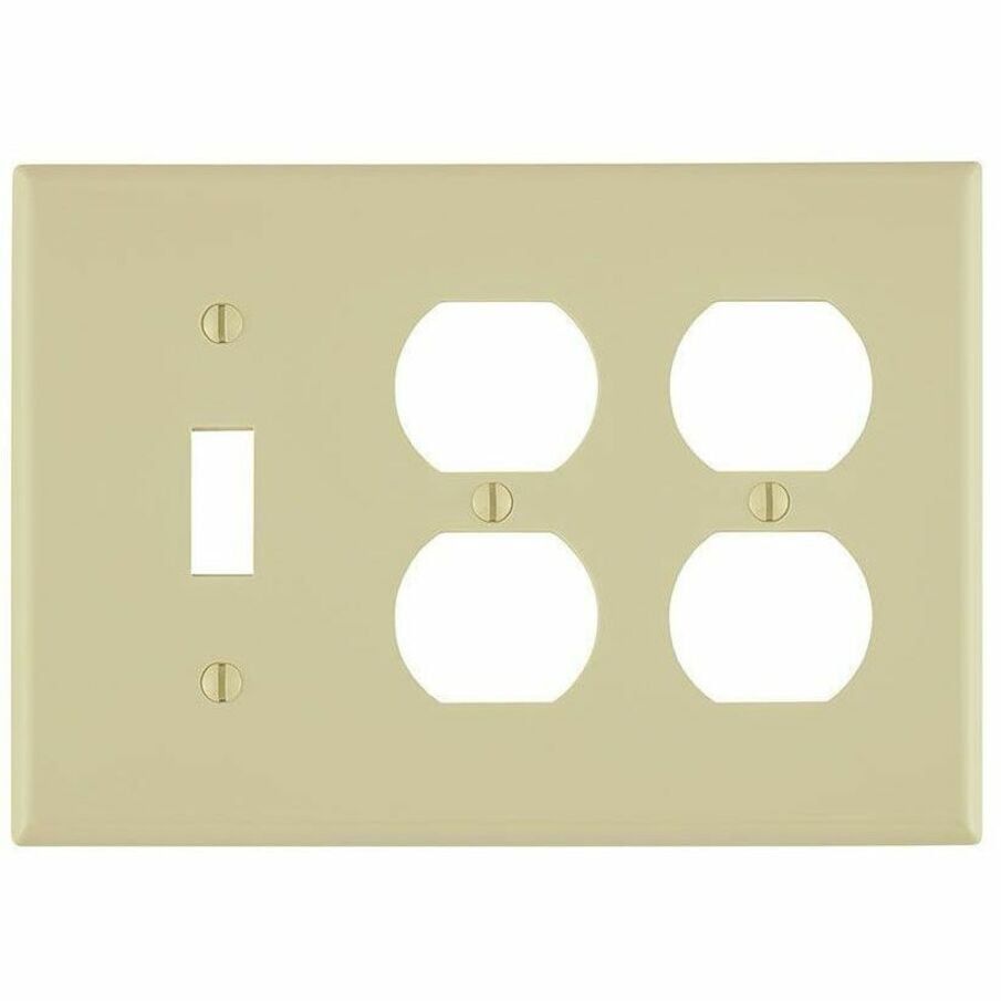 Ivory 3-Gang 1-Toggle 2-Duplex Thermoplastic Wallplate