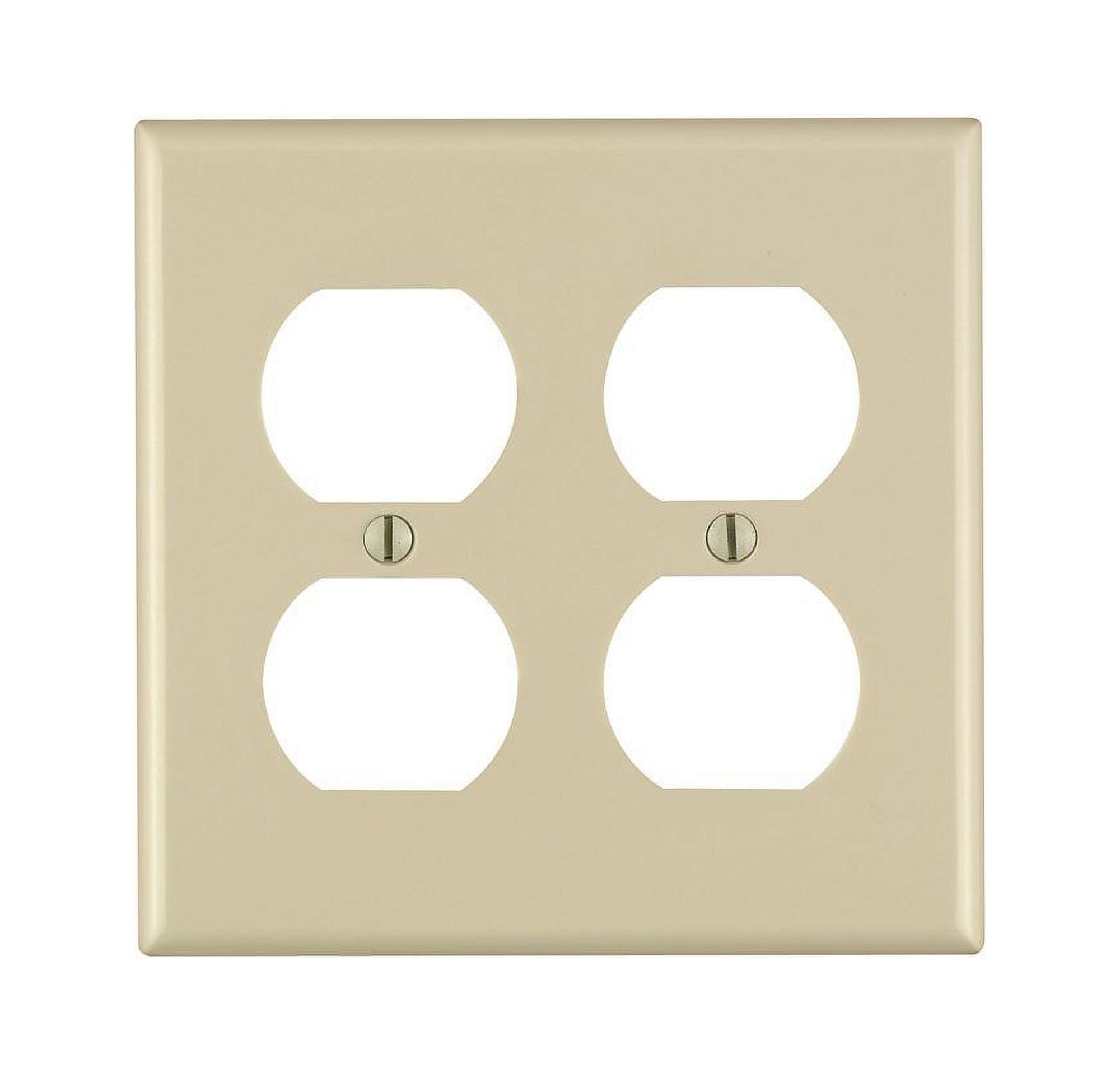 Ivory Thermoset Plastic 2-Gang Duplex Receptacle Wall Plate