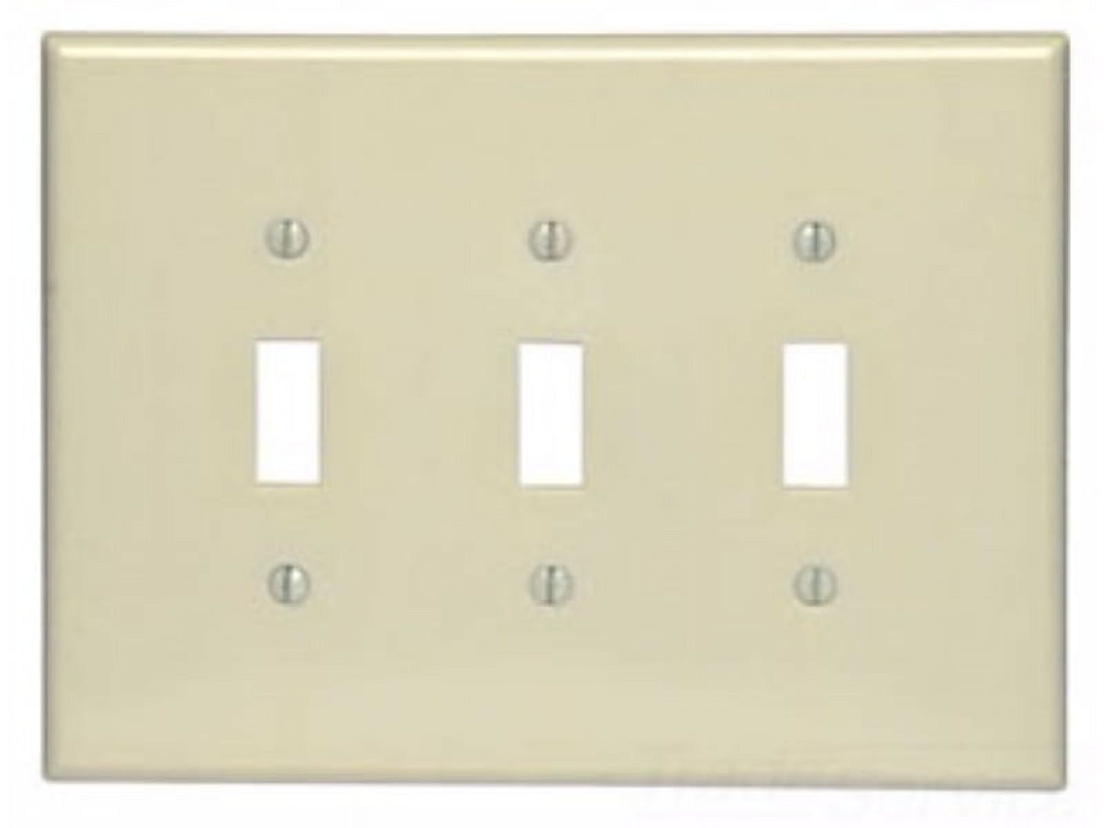 Ivory 3-Gang Oversized Thermoset Toggle Switch Wallplate