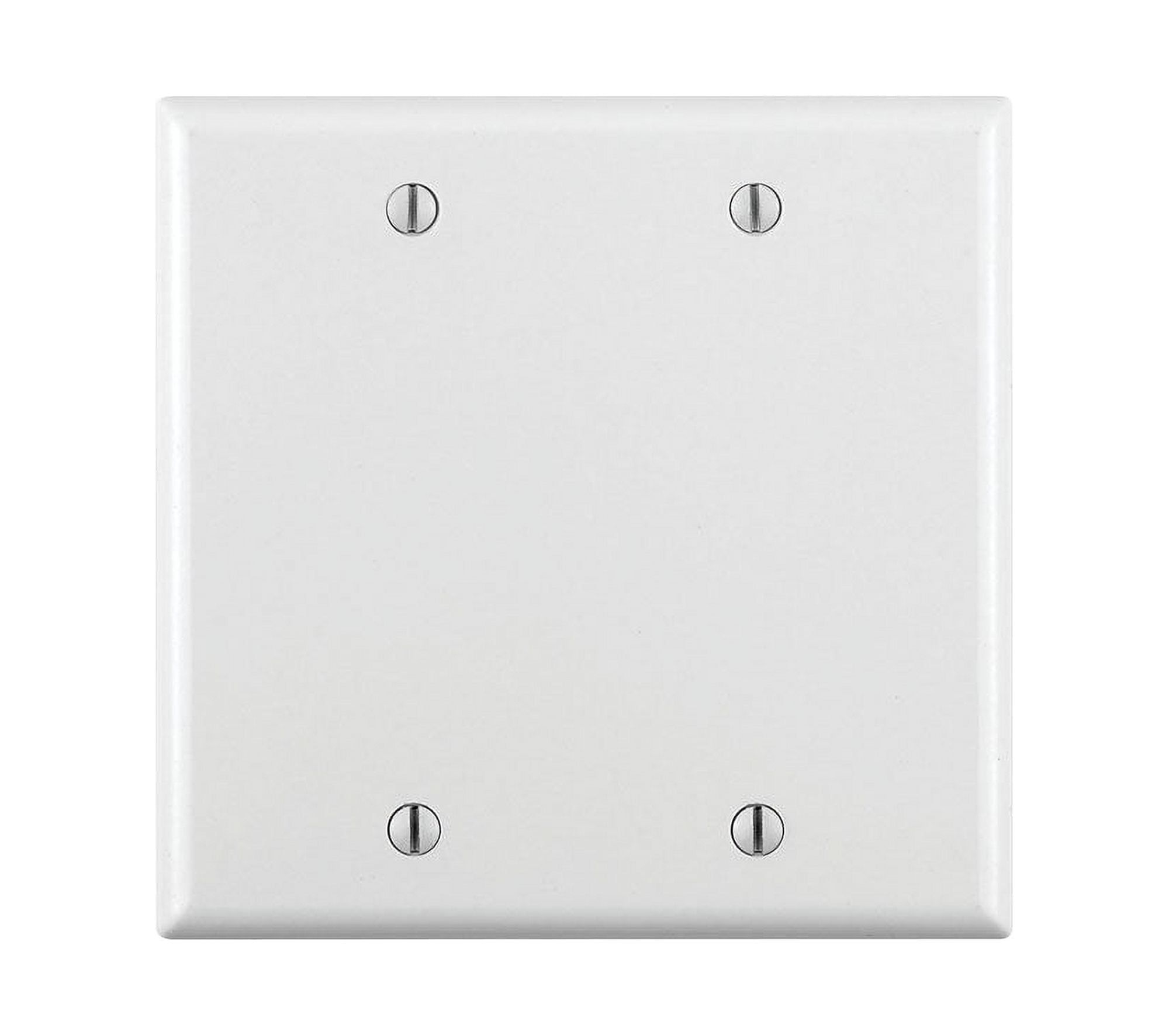 White Thermoset Plastic 2-Gang Blank Wall Plate