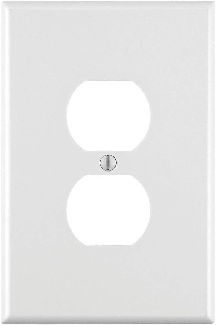 Oversized White 1-Gang Duplex Receptacle Wall Plate