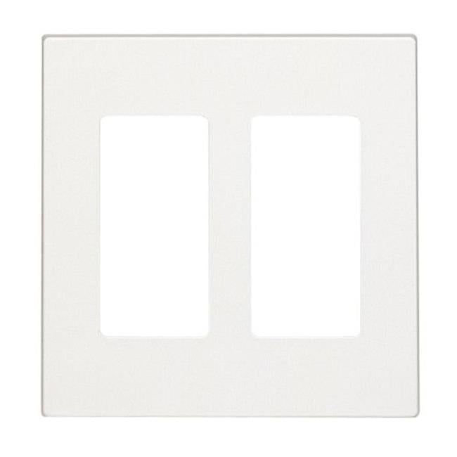 White Polycarbonate 2-Gang Screwless Decorator Wall Plate