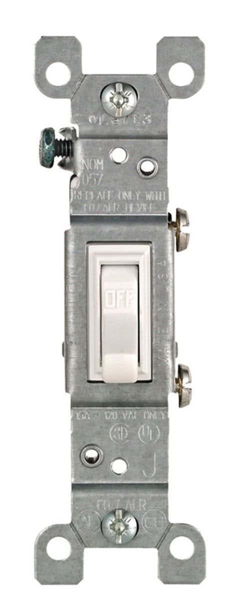 Leviton 15 Amp White Single Pole AC Quiet Toggle Switch