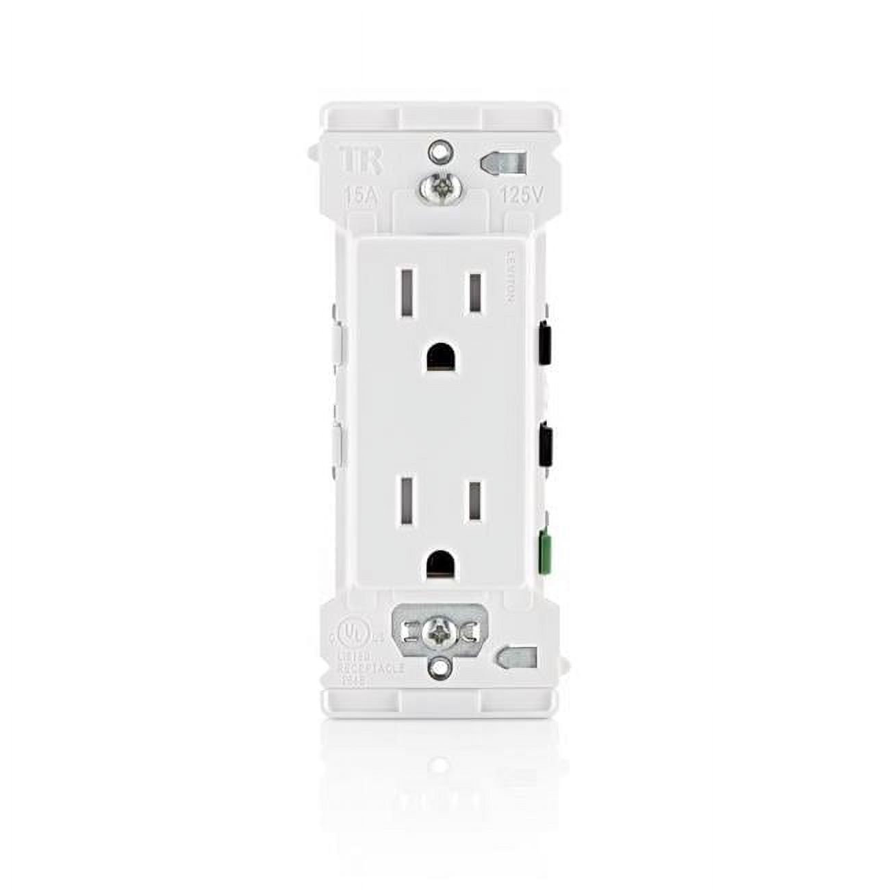 White Tamper Resistant Duplex Outlet with Wall Plate