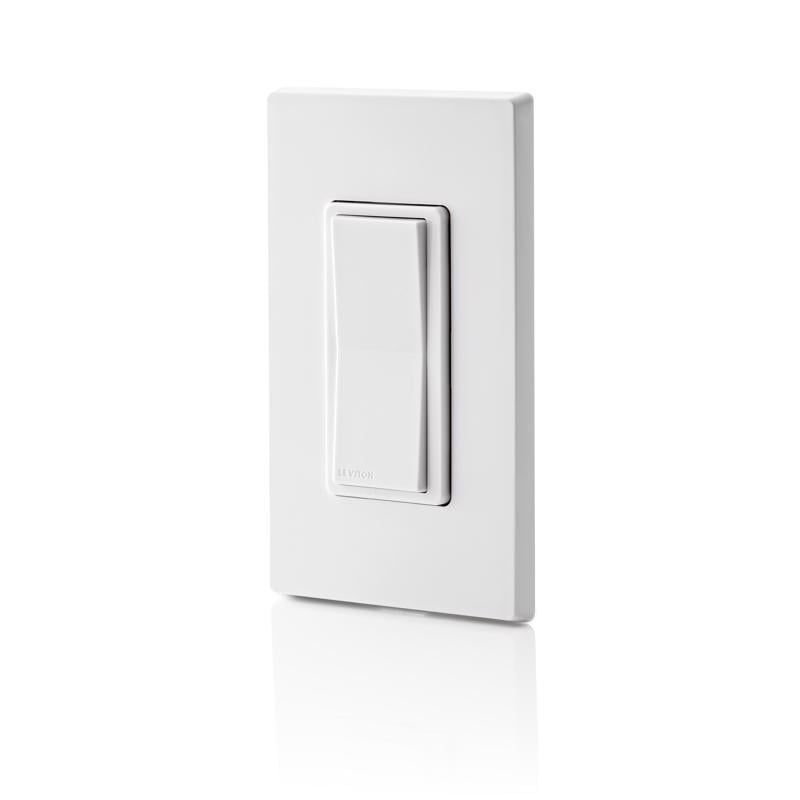 White Wireless Smart Rocker Switch with WiFi and Voice Control