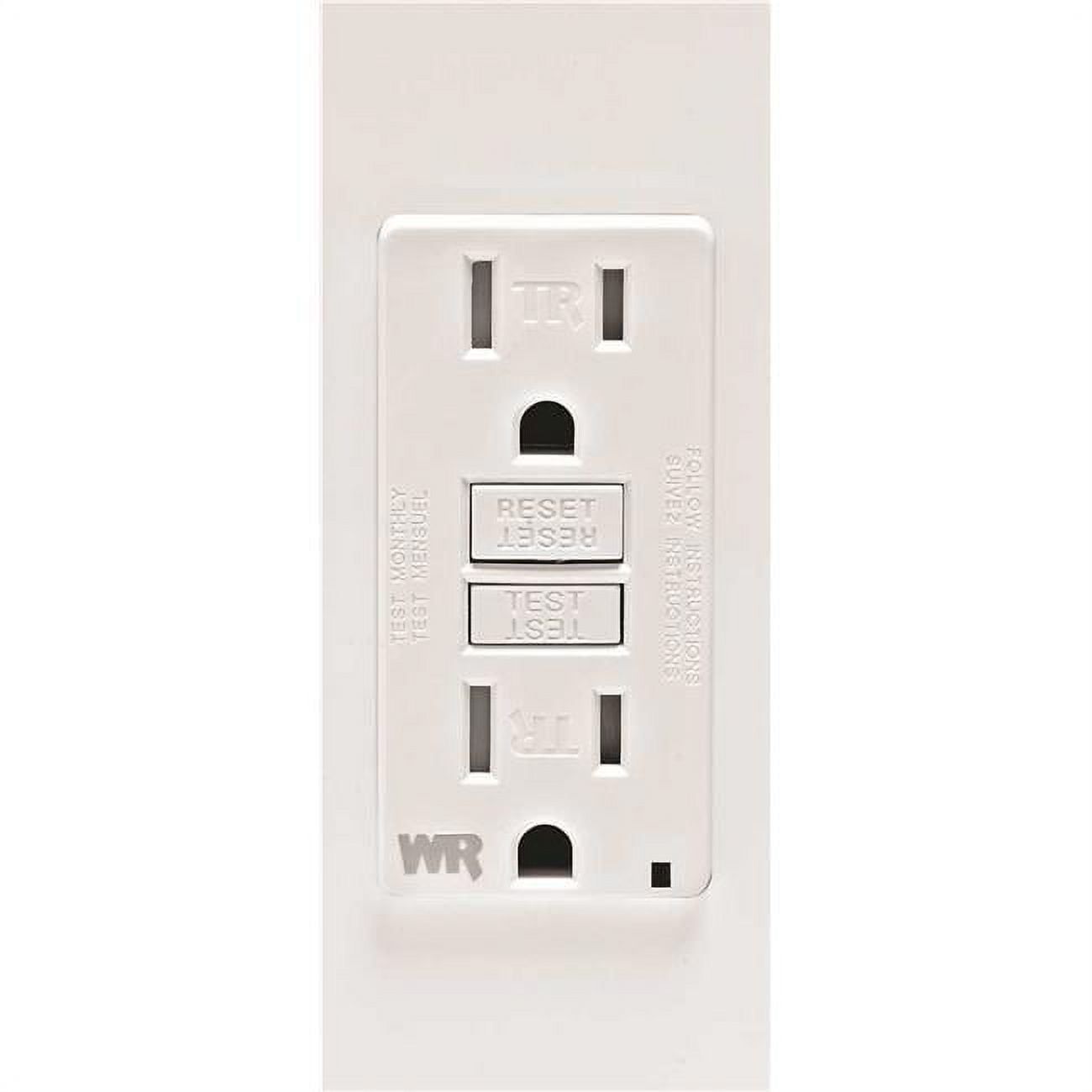 White Tamper-Resistant GFCI Receptacle with LED Indicator