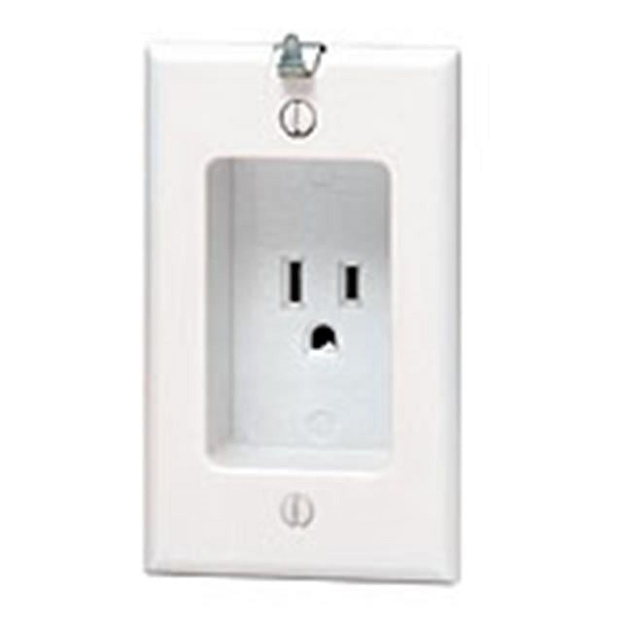 White Tamper Resistant Single Recessed Outlet with Wall Plate