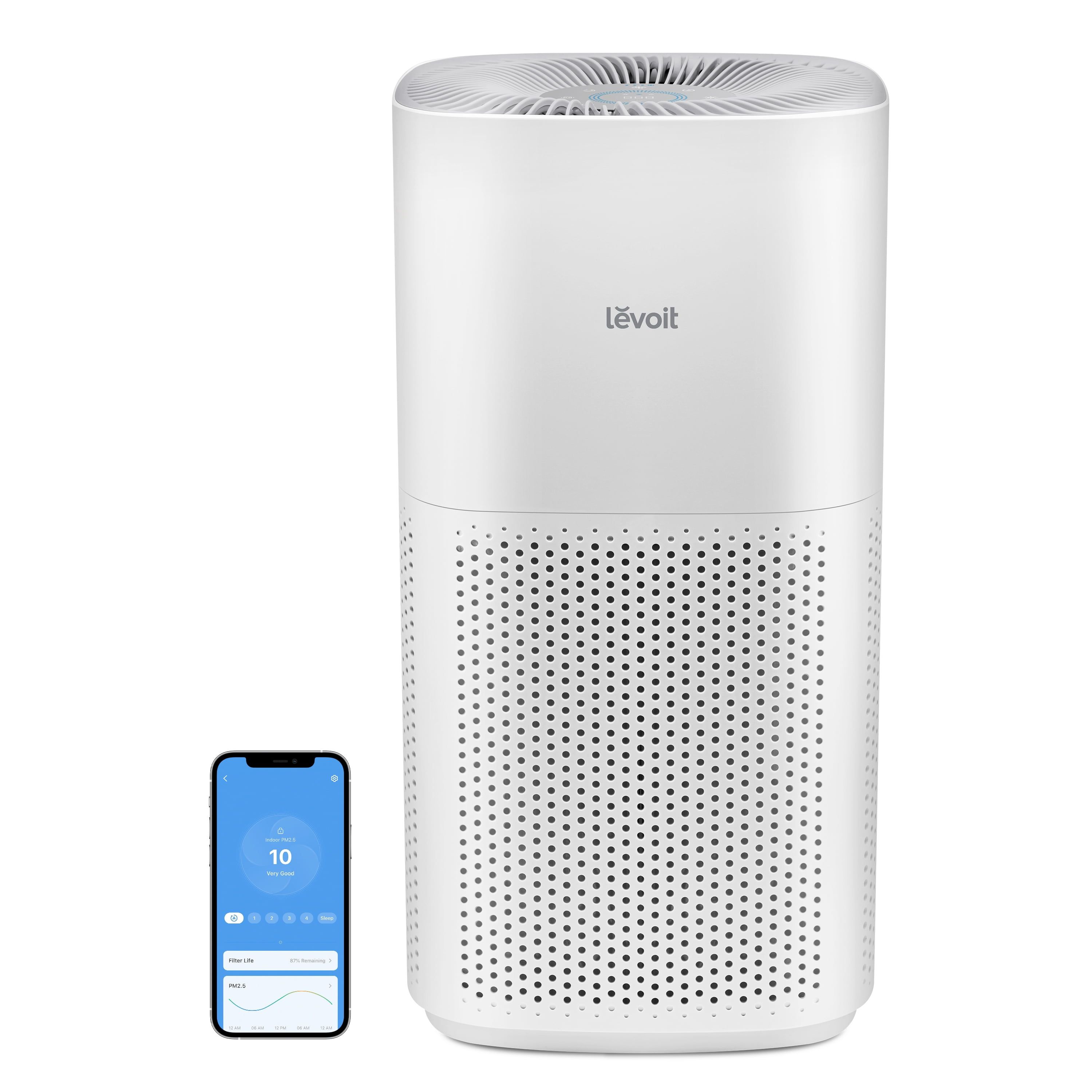 White Smart HEPA Air Purifier with Voice Control