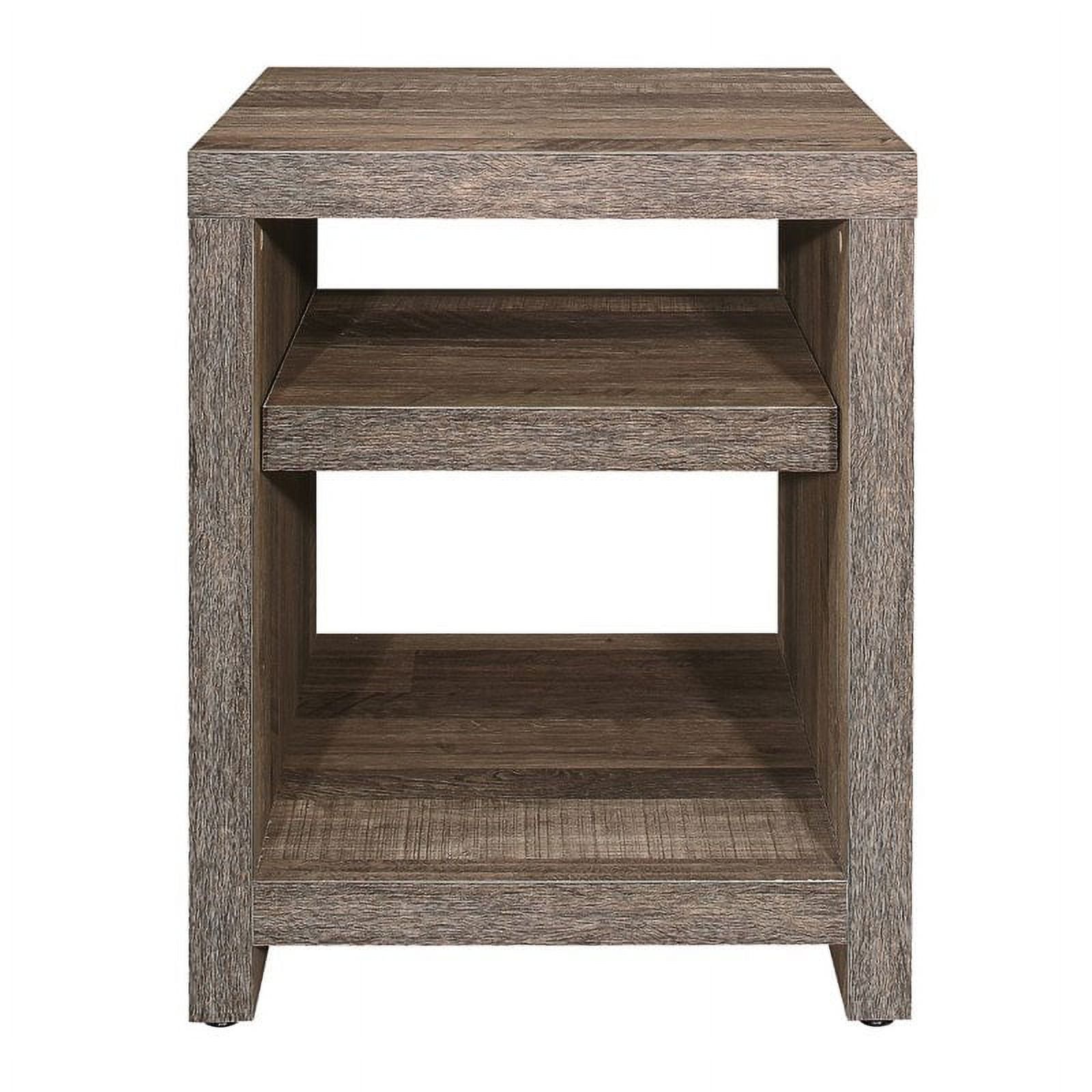 Rustic Natural Wood Grain 20" Rectangular End Table