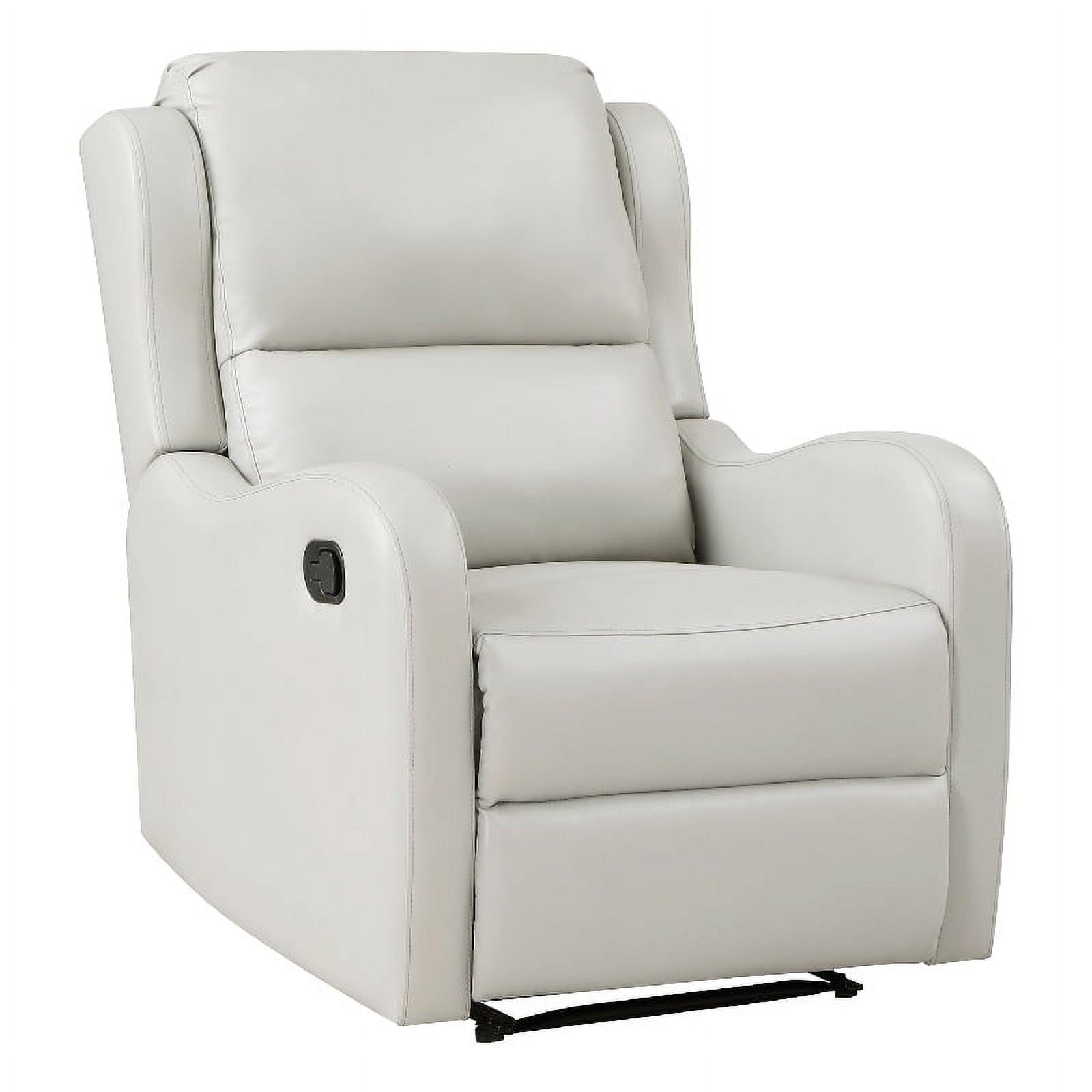 Taupe Faux Leather Recliner with Manufactured Wood Frame