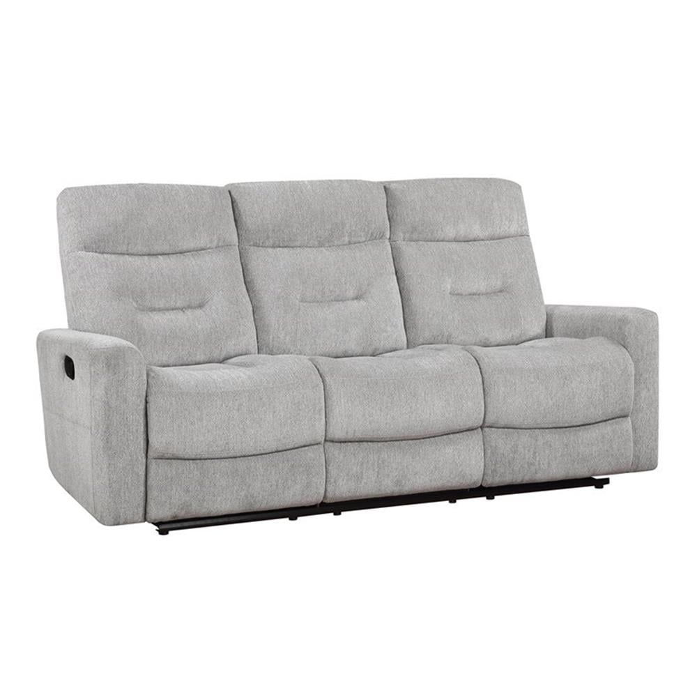 Gray Chenille Lawson Reclining Sofa with Track Arms