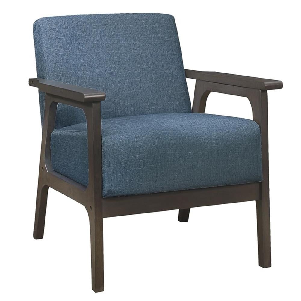 Ocala Blue Upholstered Wood Frame Accent Chair